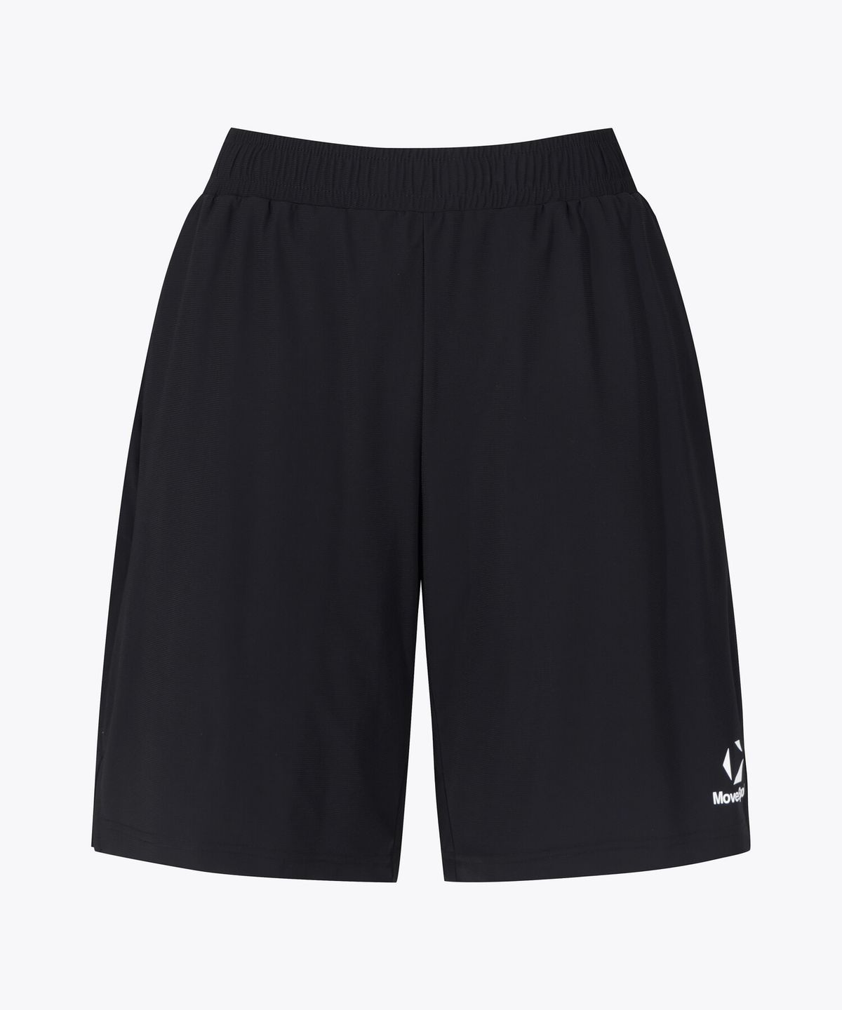 무브스포츠 바이 데상트(MOVESPORT BY DESCENTE) 로고 5부 니트 쇼츠 블랙 VS121EKH11