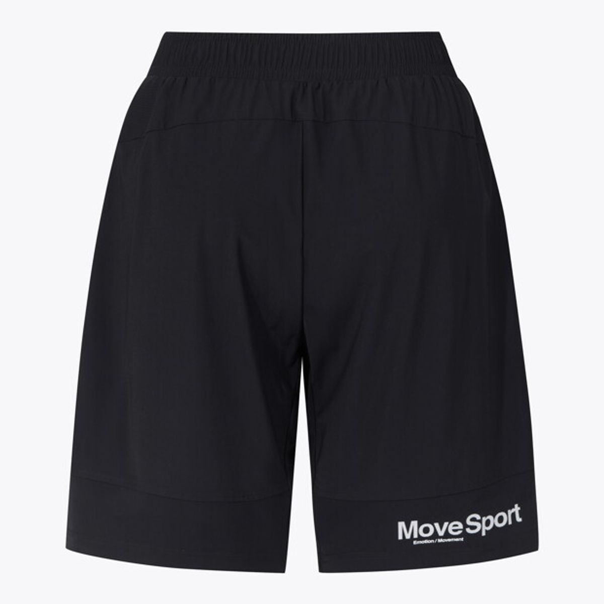 무브스포츠 바이 데상트(MOVESPORT BY DESCENTE) 로고 5부 니트 쇼츠 블랙 VS121EKH11