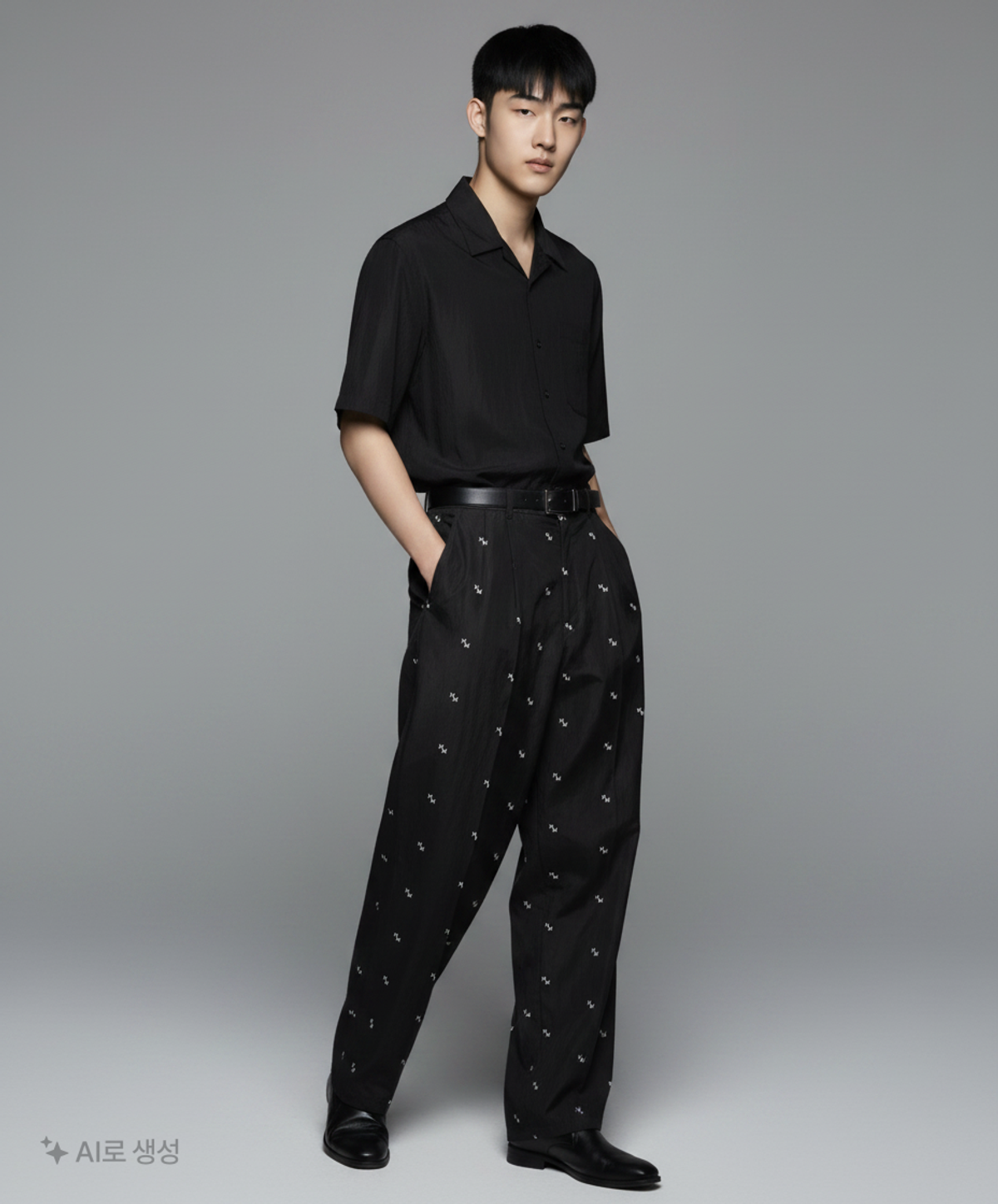 노매뉴얼(NOMANUAL) NM PATTERN PANTS - BLACK L