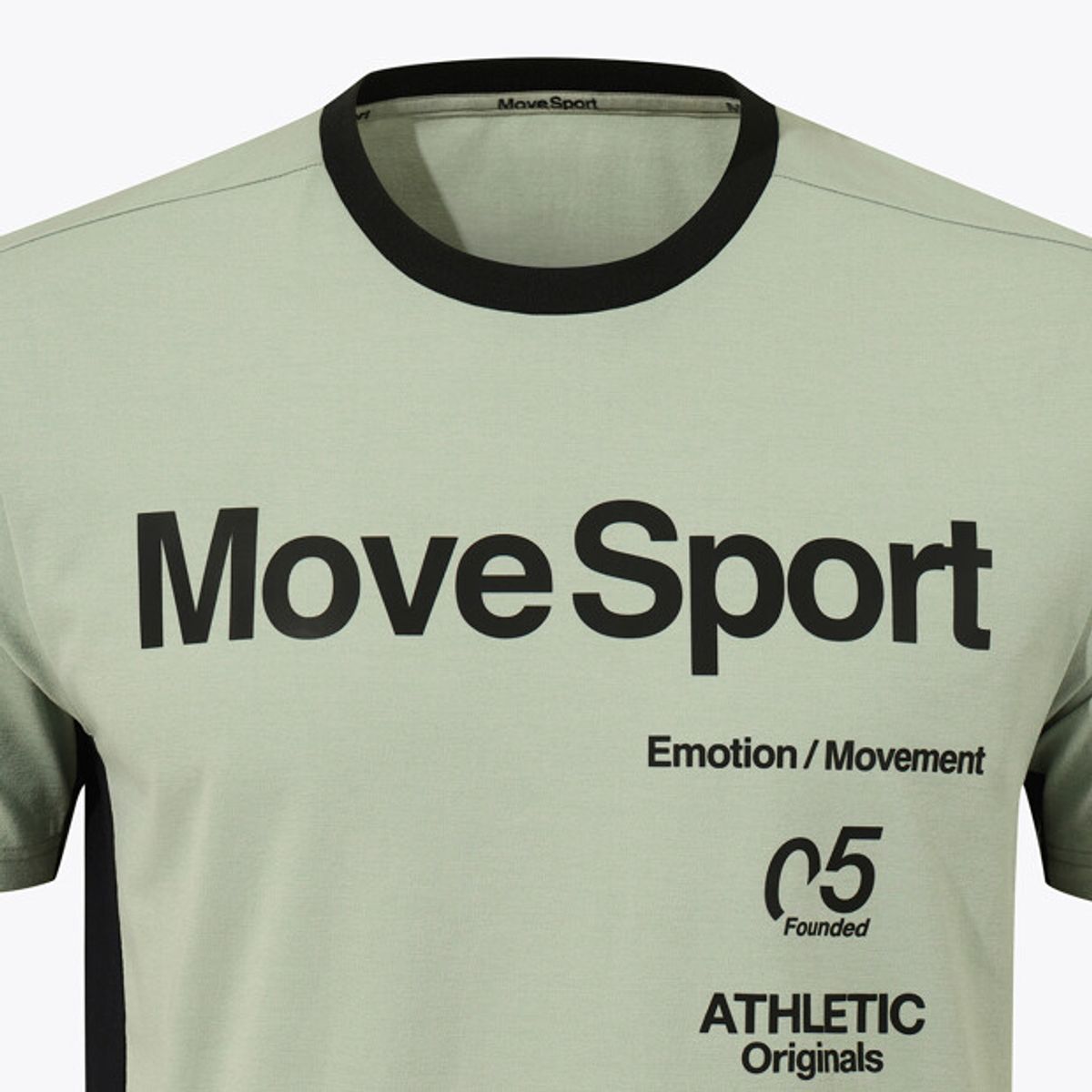 무브스포츠 바이 데상트(MOVESPORT BY DESCENTE) 워딩 그래픽 메쉬 배색 반팔 티셔츠 카키 VS121ETS13