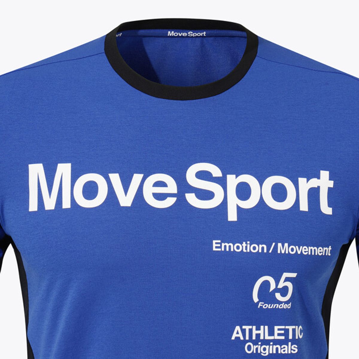 무브스포츠 바이 데상트(MOVESPORT BY DESCENTE) 워딩 그래픽 메쉬 배색 반팔 티셔츠 블루 VS121ETS13