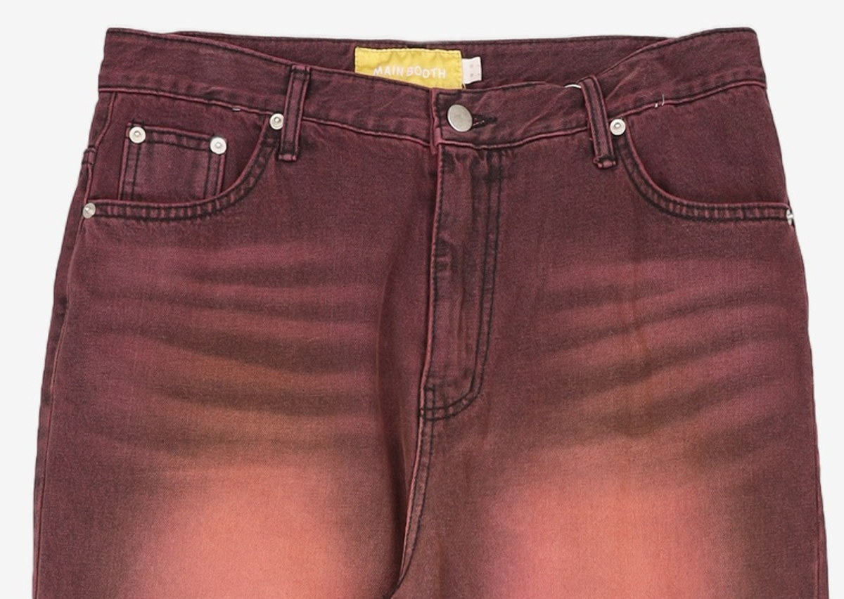 메인부스(MAINBOOTH) Color Washing Damage Pants(RED) M