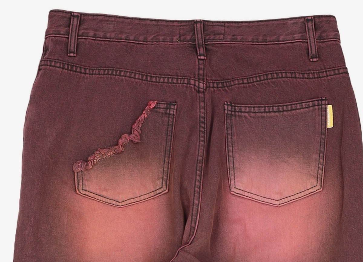 메인부스(MAINBOOTH) Color Washing Damage Pants(RED) M