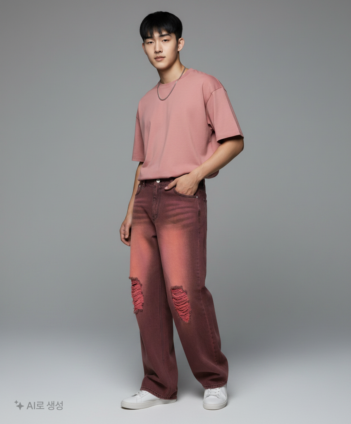 메인부스(MAINBOOTH) Color Washing Damage Pants(RED) M