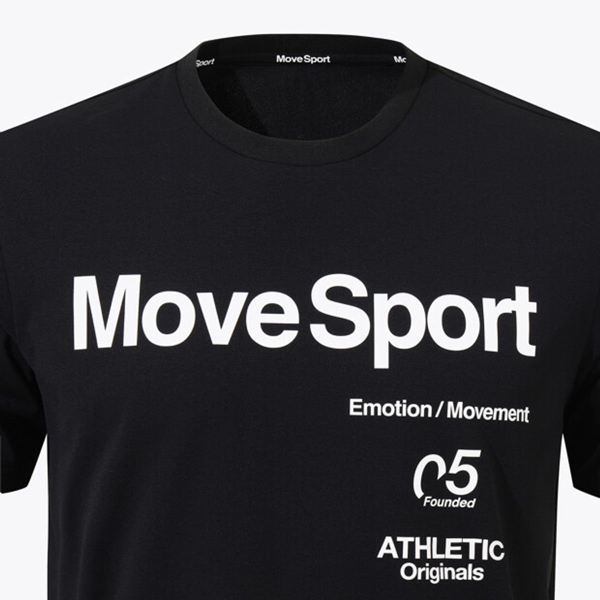 무브스포츠 바이 데상트(MOVESPORT BY DESCENTE) 워딩 그래픽 메쉬 배색 반팔 티셔츠 블랙 VS121ETS13