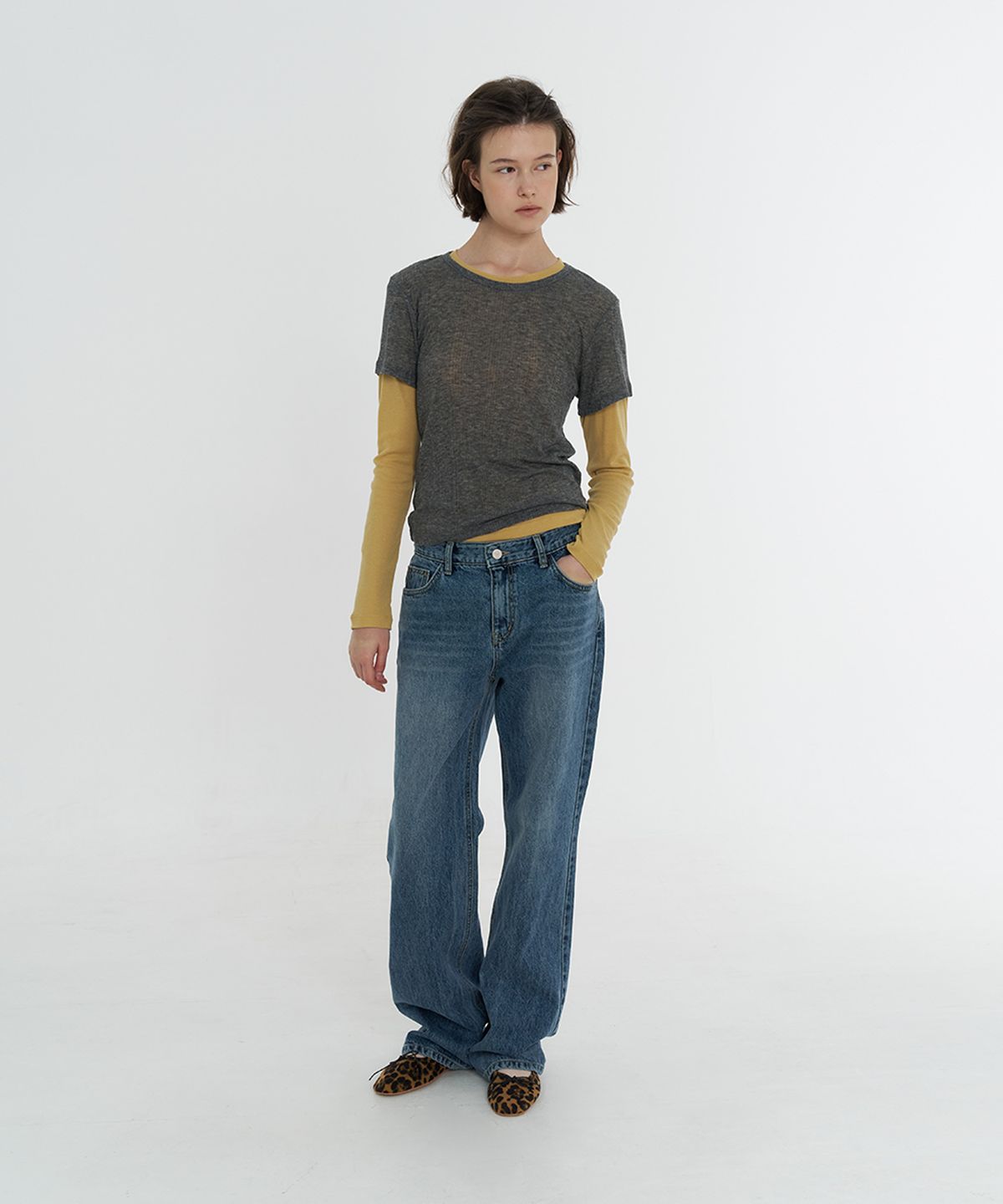 타버트(TARVERT) Moibi Tencel Wool T-Shirt - Charcoal