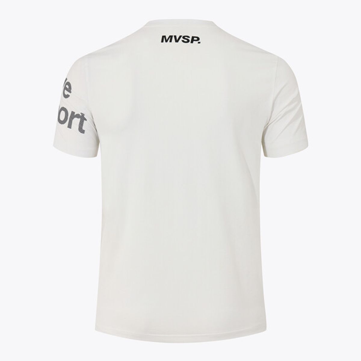 무브스포츠 바이 데상트(MOVESPORT BY DESCENTE) 숄더 워딩 그래픽 반팔 티셔츠 화이트 VS121ETS15