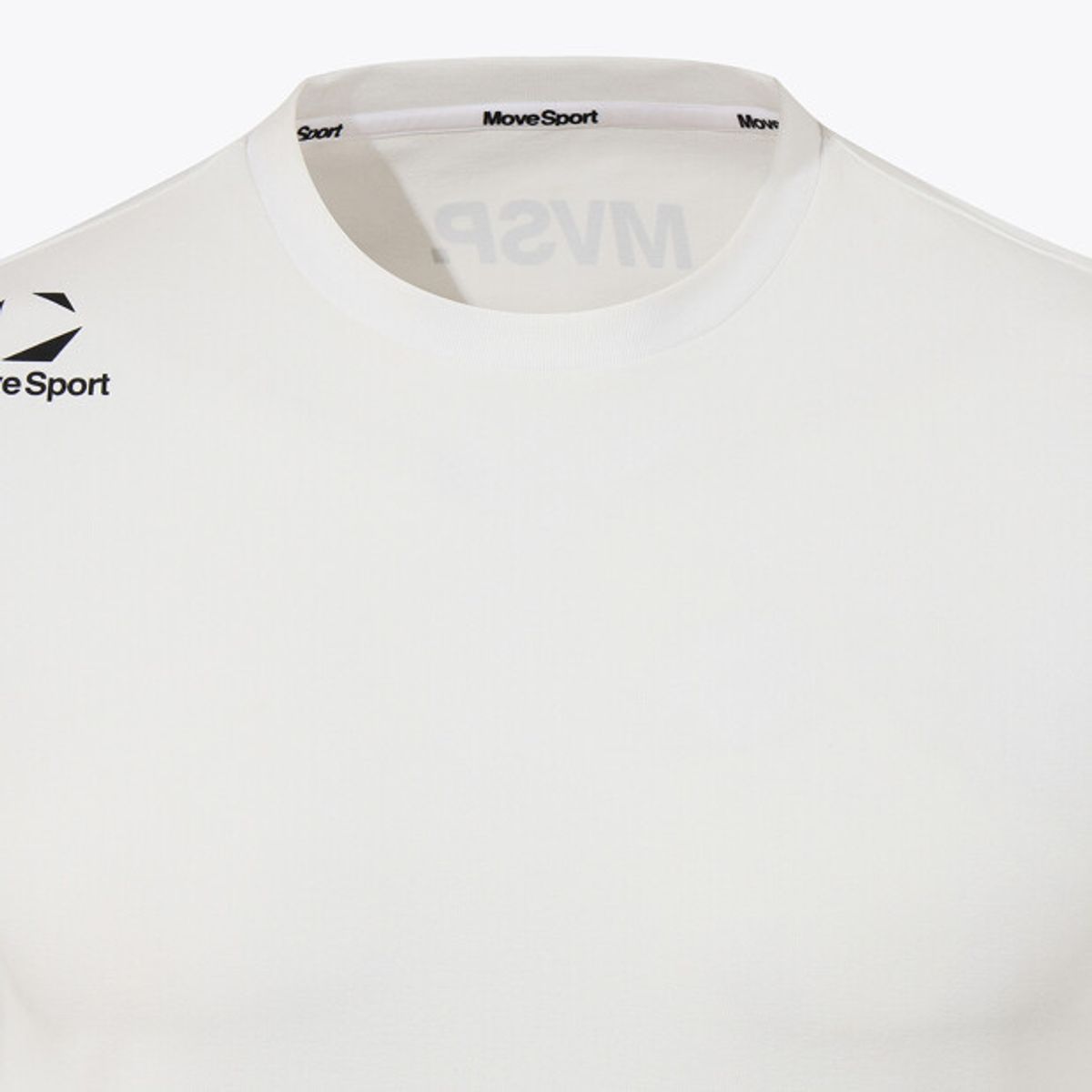 무브스포츠 바이 데상트(MOVESPORT BY DESCENTE) 숄더 워딩 그래픽 반팔 티셔츠 화이트 VS121ETS15