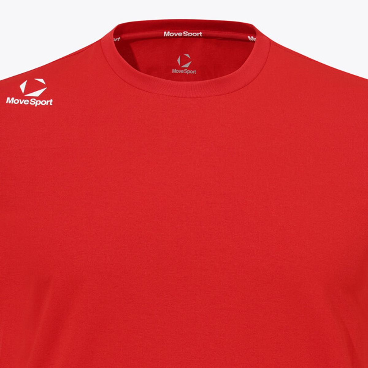 무브스포츠 바이 데상트(MOVESPORT BY DESCENTE) 숄더 워딩 그래픽 반팔 티셔츠 레드 VS121ETS15