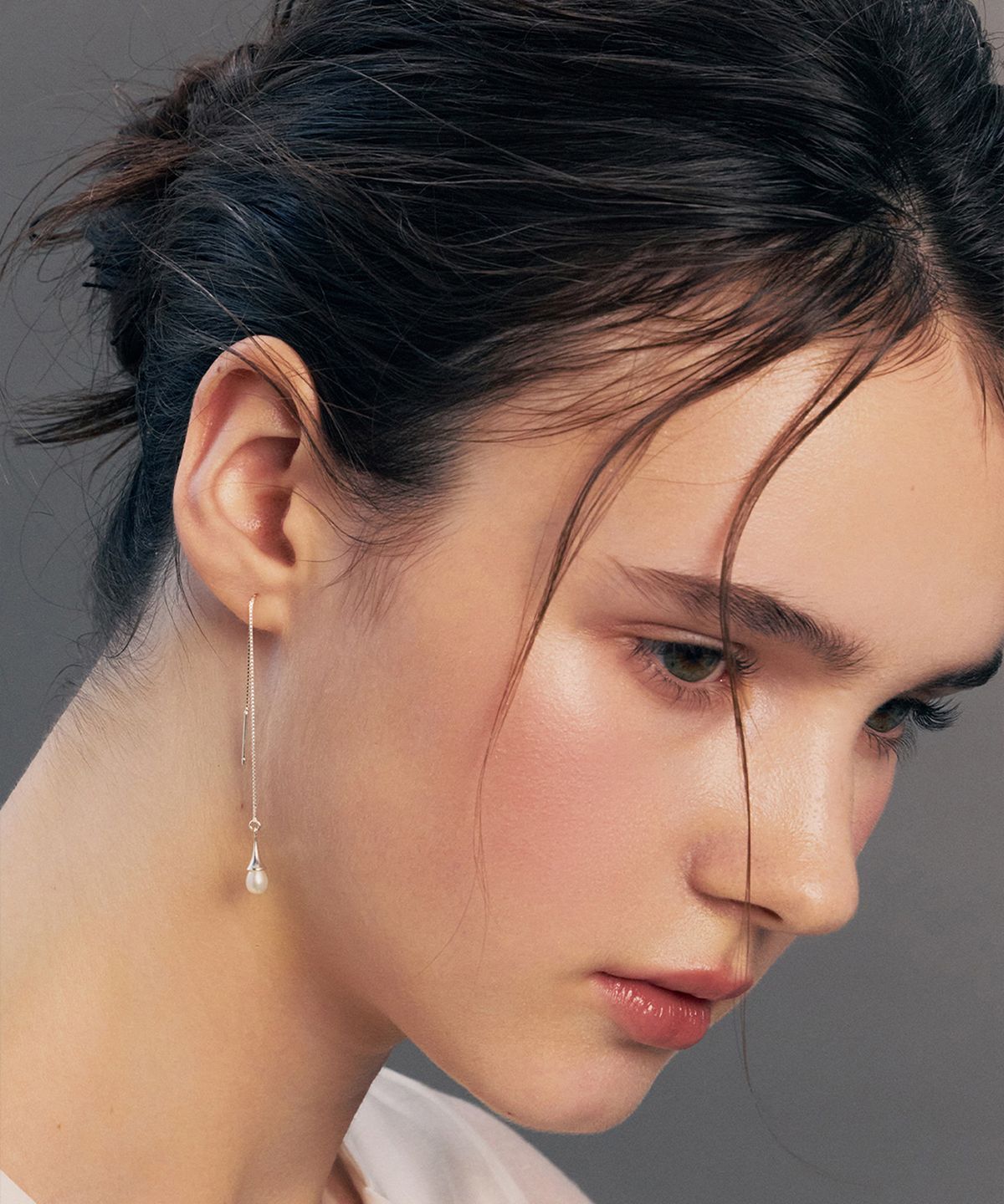 헤이(HEI) [sv925] freshwater pearl filament earrings