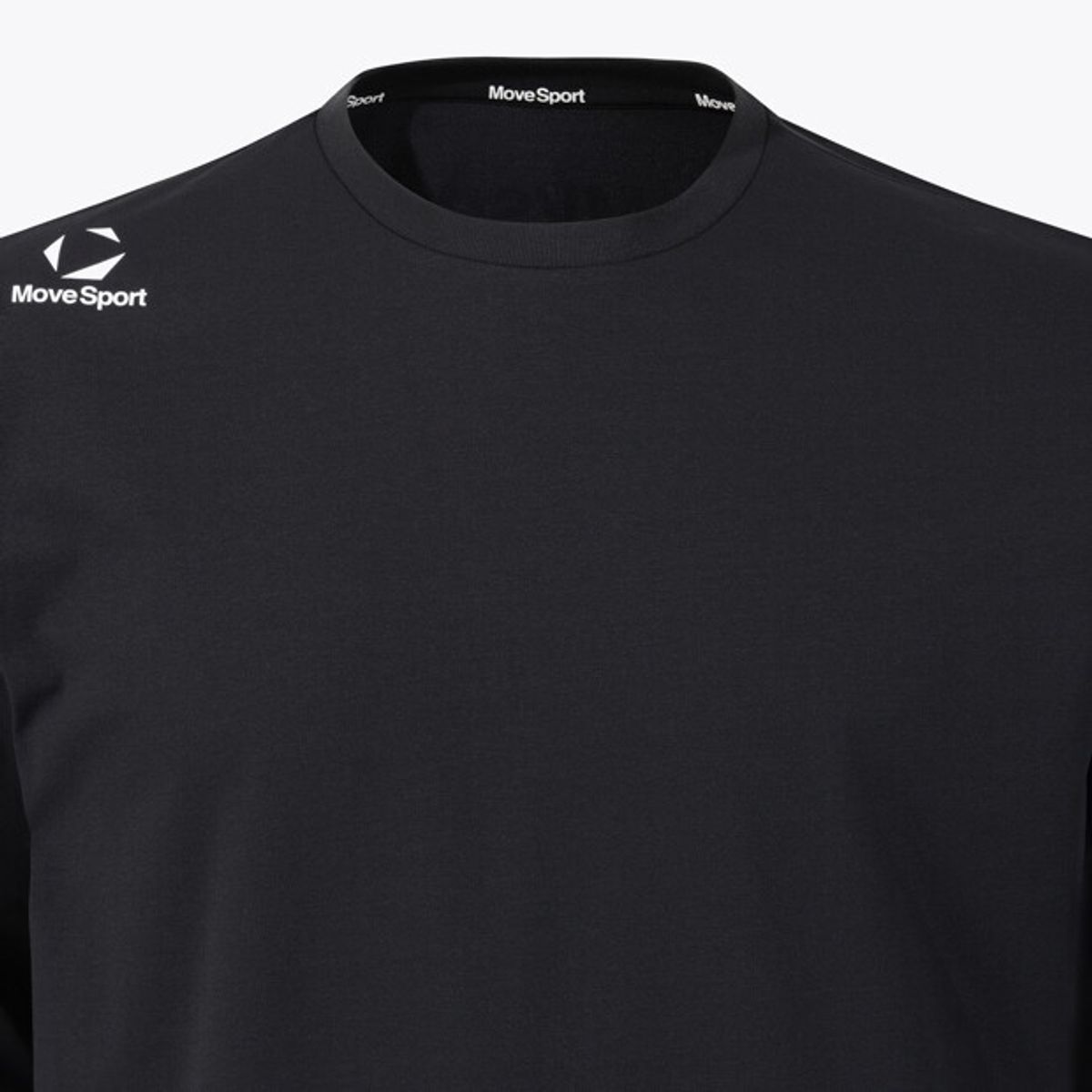 무브스포츠 바이 데상트(MOVESPORT BY DESCENTE) 워딩 그래픽 긴팔 티셔츠 블랙 VS121ETL11