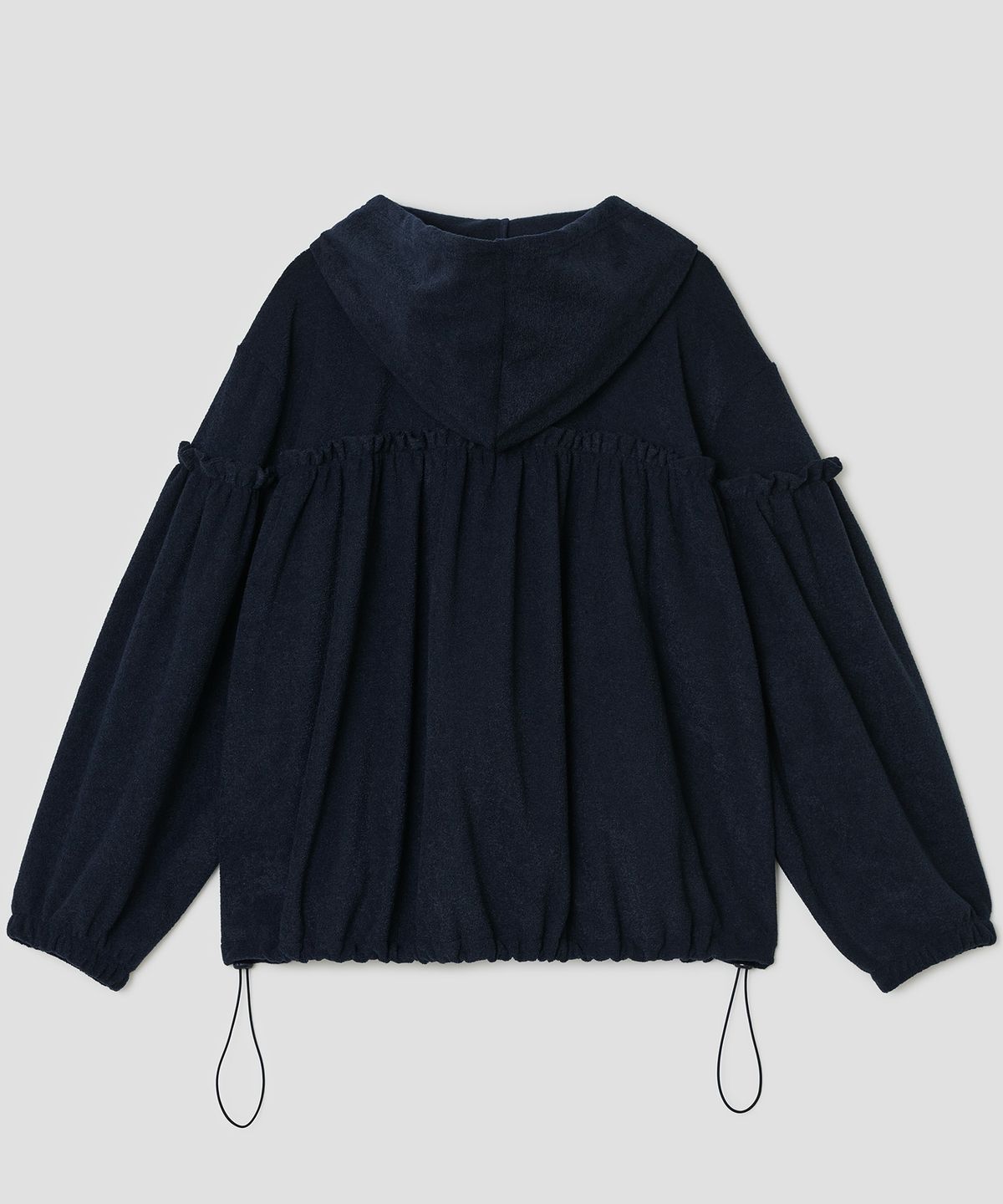 타입서비스(TYPESERVICE) Shirred Fleece Zip Hoodie [Navy]