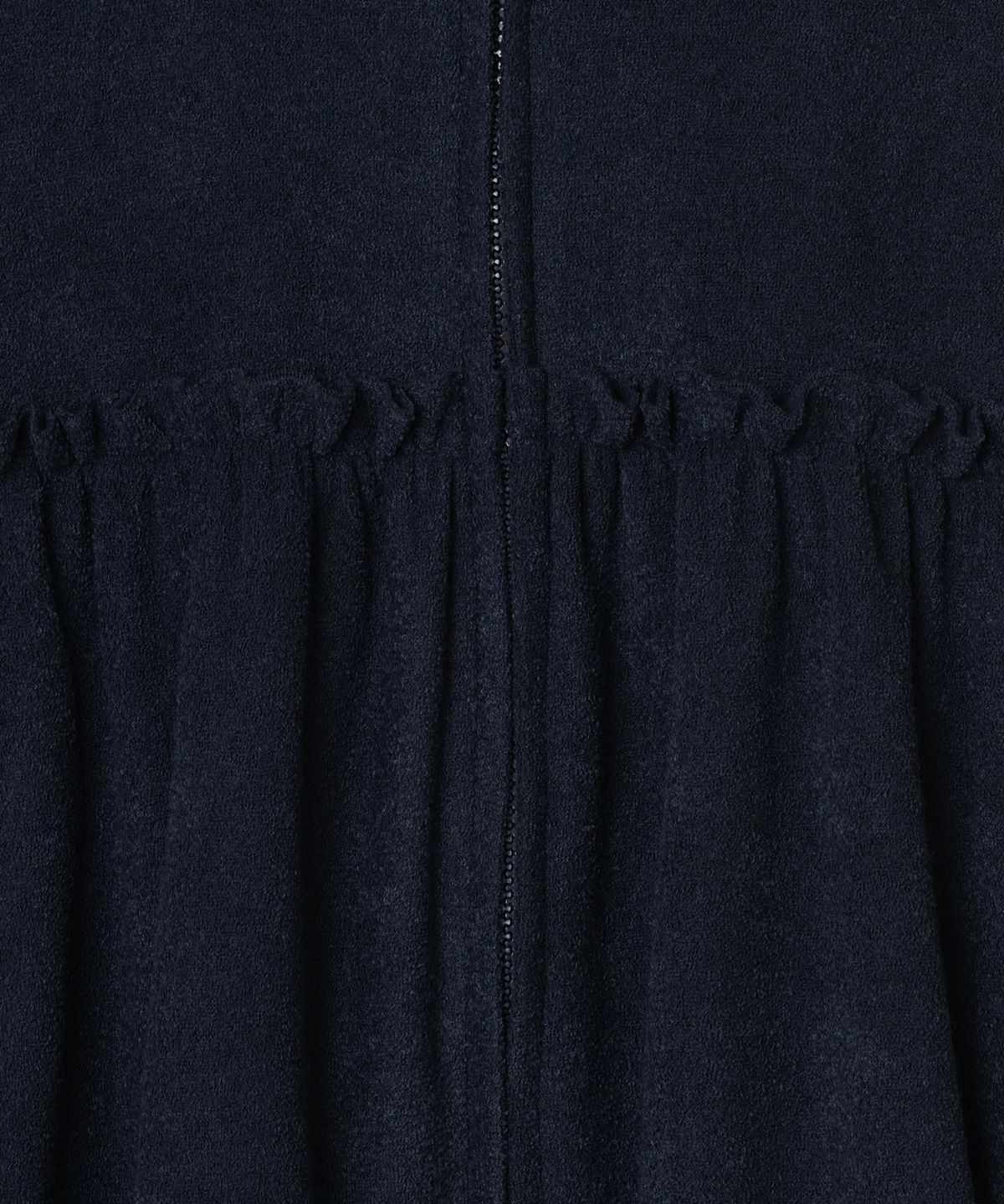 타입서비스(TYPESERVICE) Shirred Fleece Zip Hoodie [Navy]