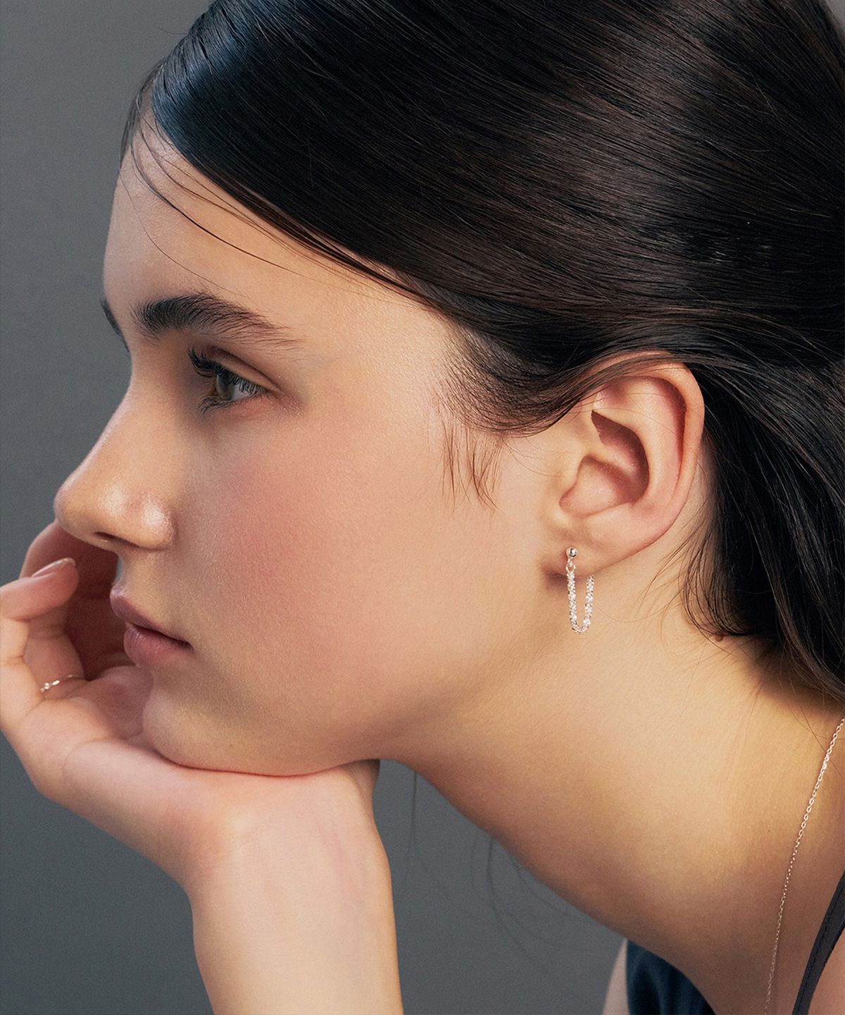 헤이(HEI) [sv925] sparkling italian chain earrings