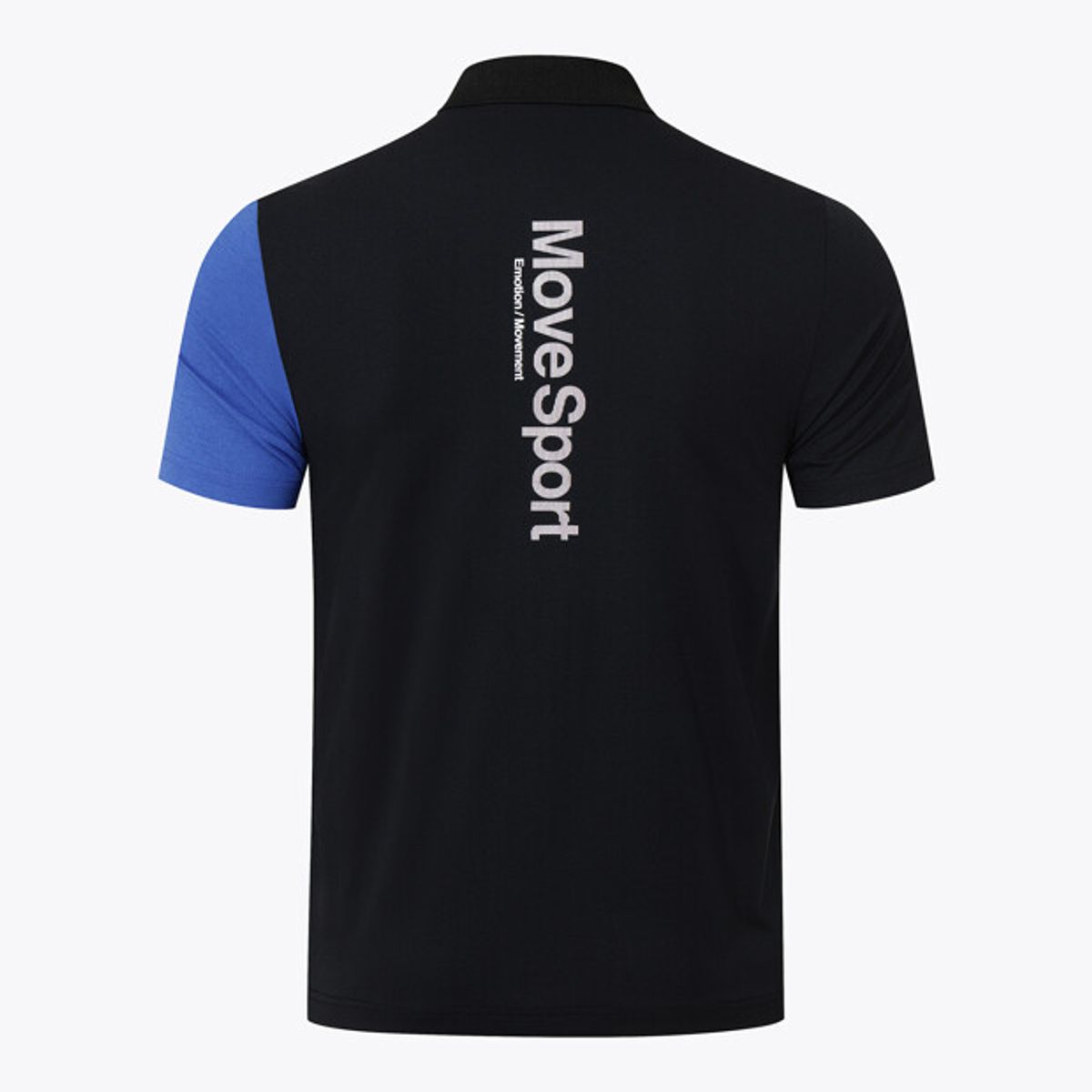 무브스포츠 바이 데상트(MOVESPORT BY DESCENTE) 워딩 그래픽 배색 폴로 반팔 티셔츠 블랙 VS121EPS12