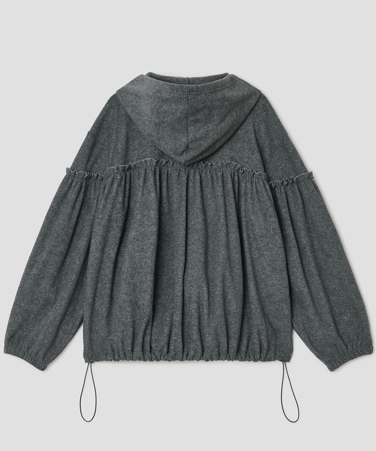 타입서비스(TYPESERVICE) Shirred Fleece Zip Hoodie [Gray]