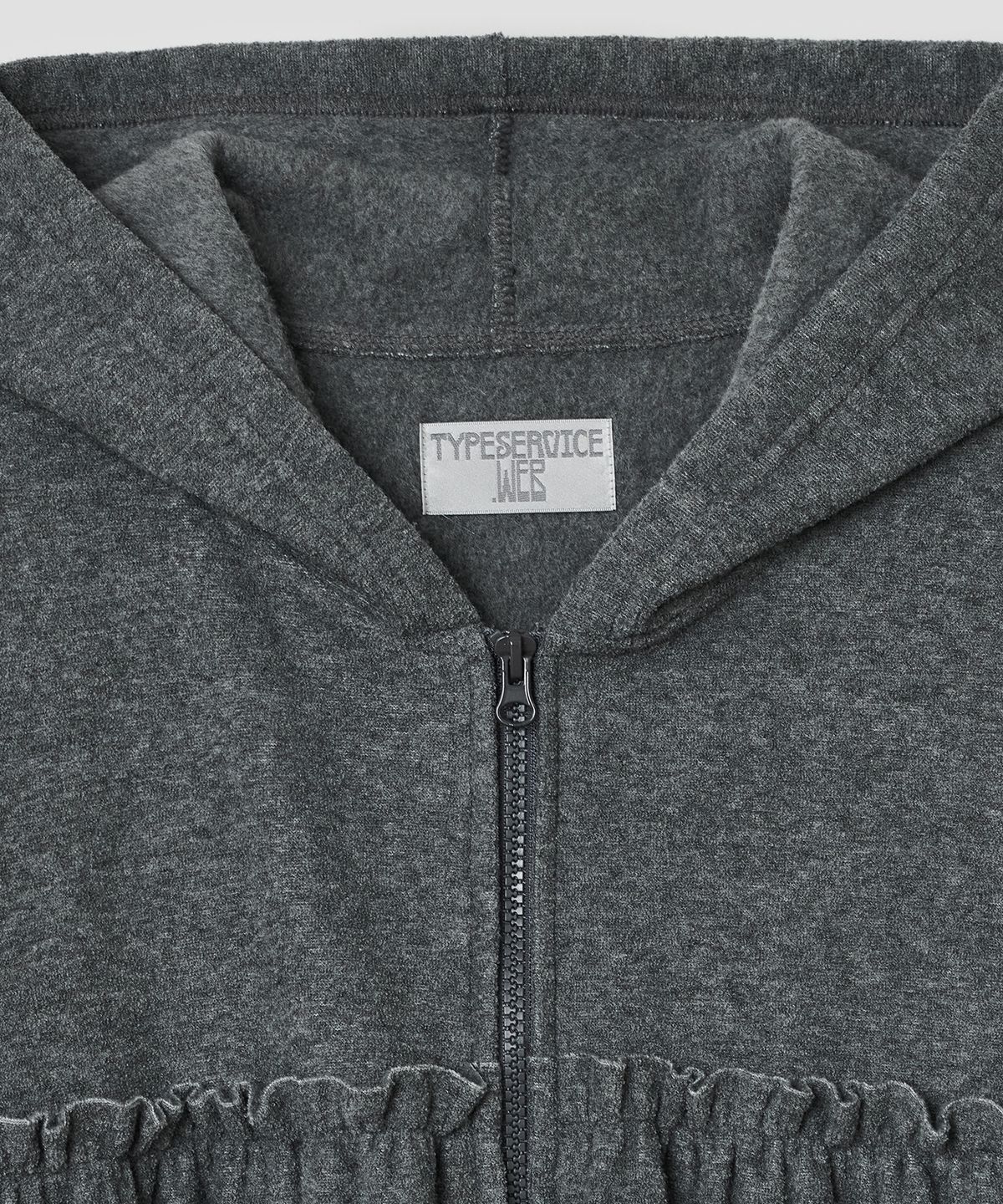 타입서비스(TYPESERVICE) Shirred Fleece Zip Hoodie [Gray]