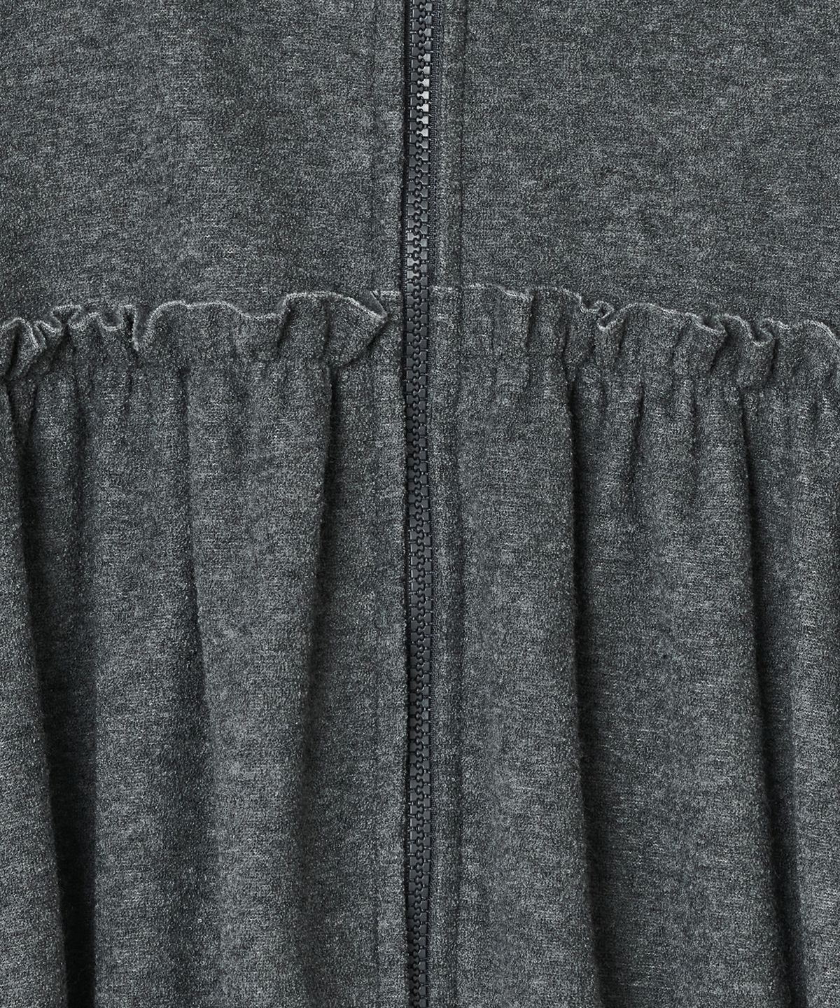 타입서비스(TYPESERVICE) Shirred Fleece Zip Hoodie [Gray]