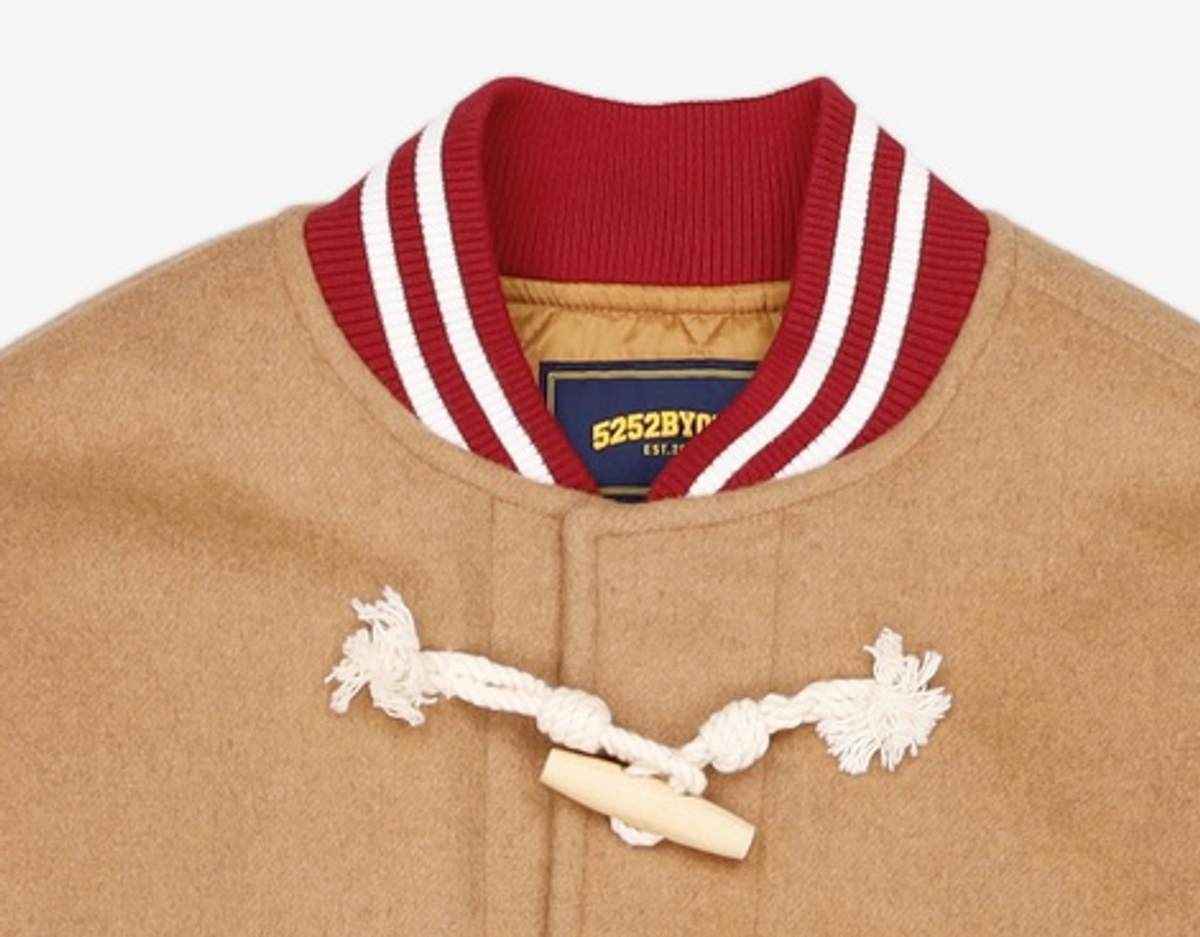 오아이오아이 컬렉션(OIOI COLLECTION) COLOR BLOCK WOOL BASEBALL JACKET [BROWN] S