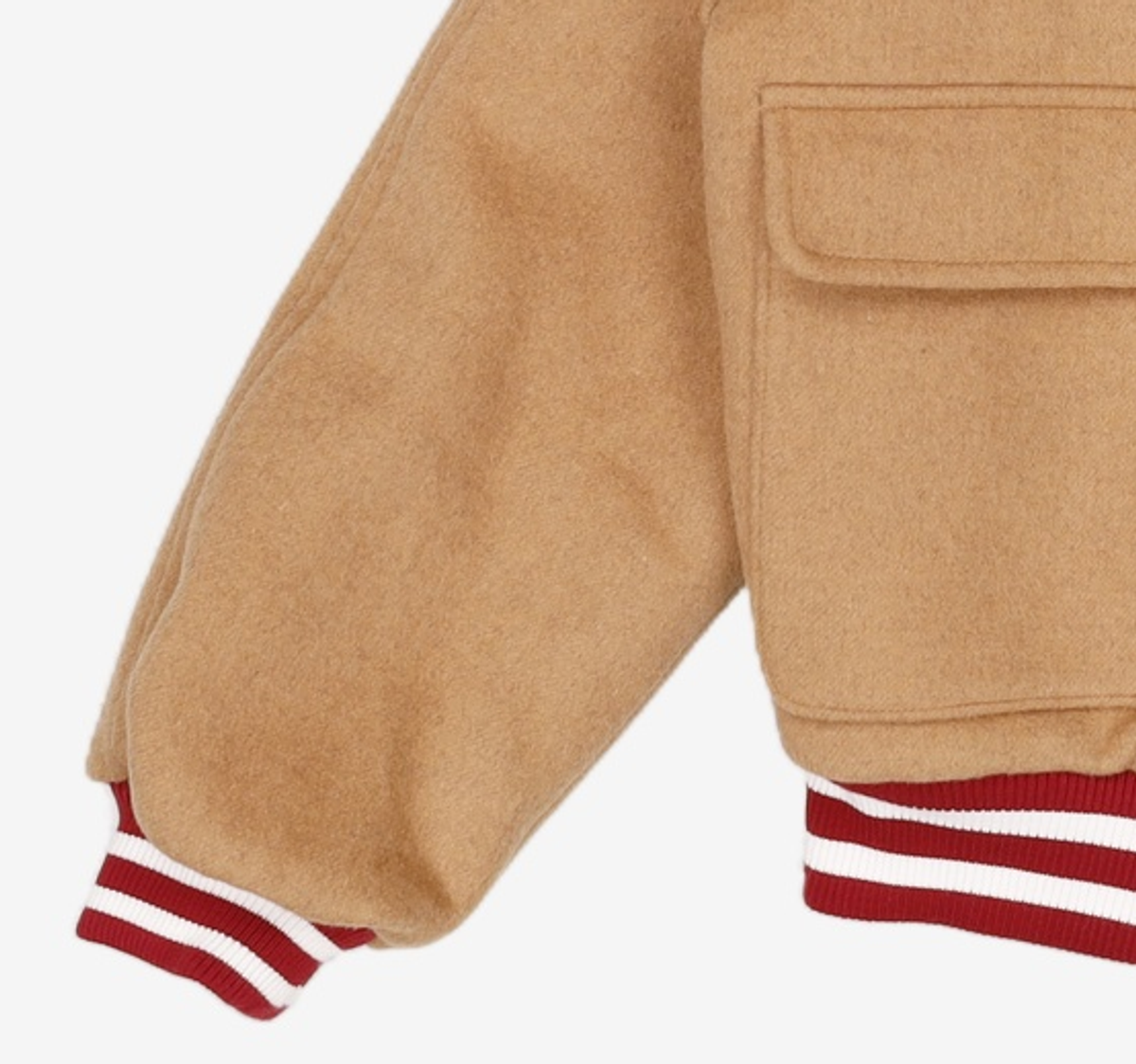 오아이오아이 컬렉션(OIOI COLLECTION) COLOR BLOCK WOOL BASEBALL JACKET [BROWN] S