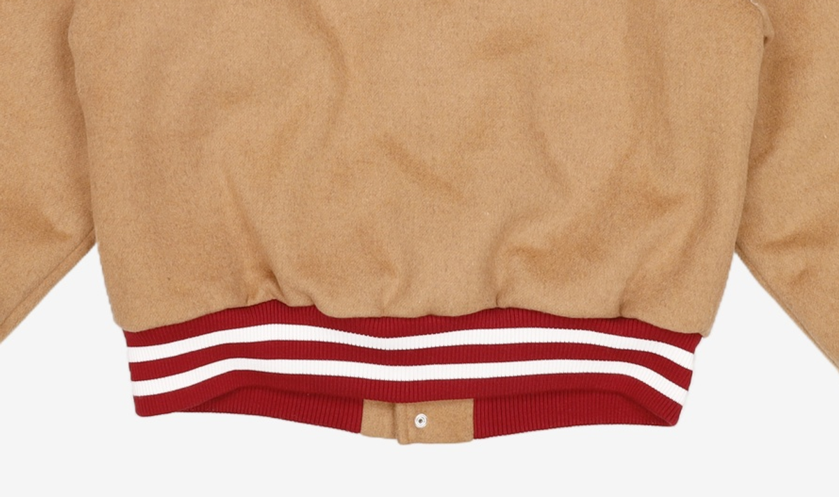 오아이오아이 컬렉션(OIOI COLLECTION) COLOR BLOCK WOOL BASEBALL JACKET [BROWN] S