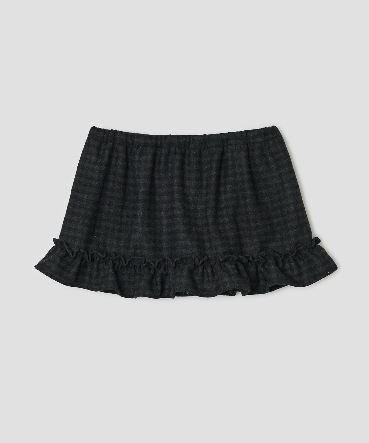타입서비스(TYPESERVICE) Wool Ruffle Mini Skirt [Black]