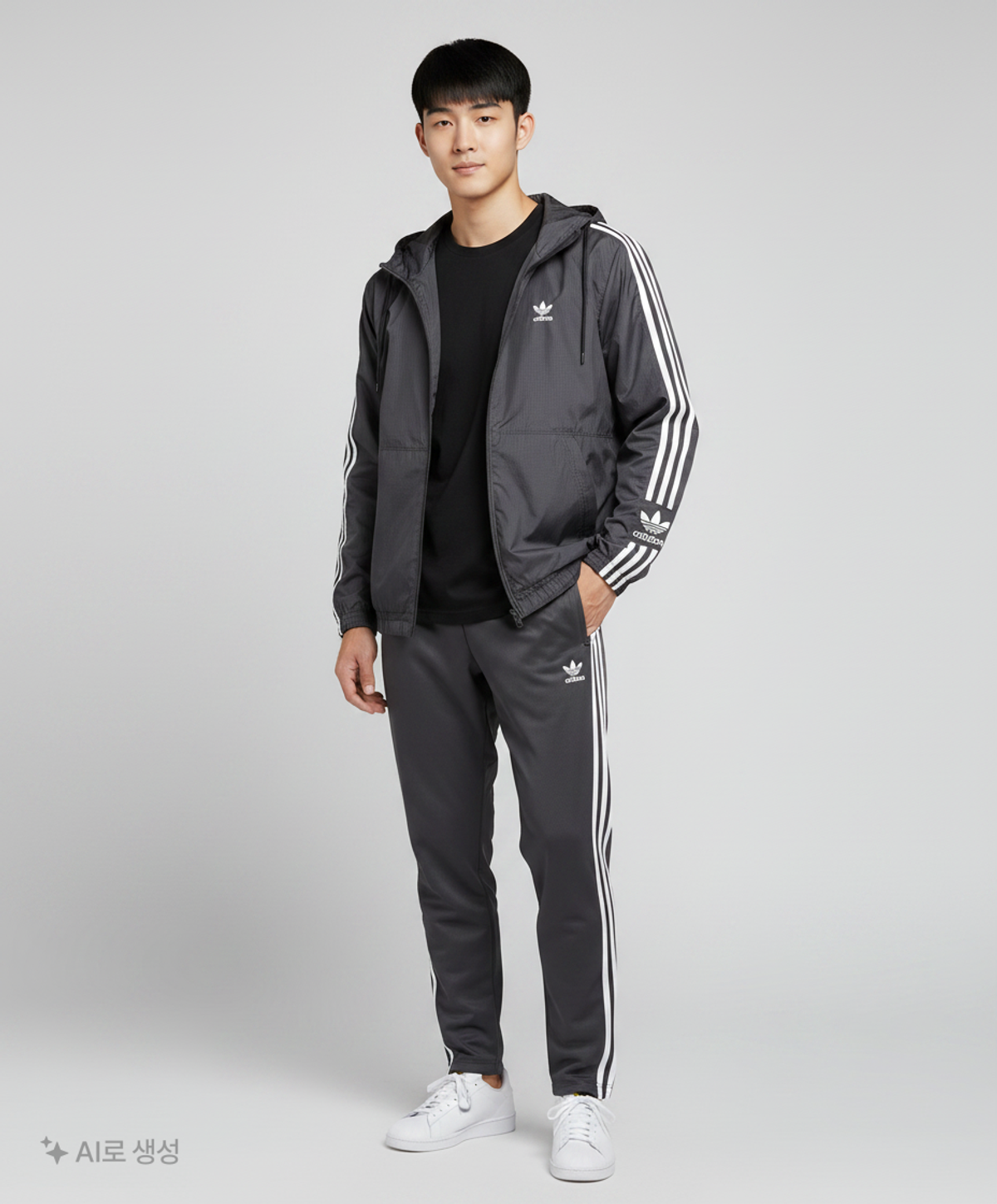 아디다스(ADIDAS) 락업 윈드브레이커 - 블랙 / HC2006 S