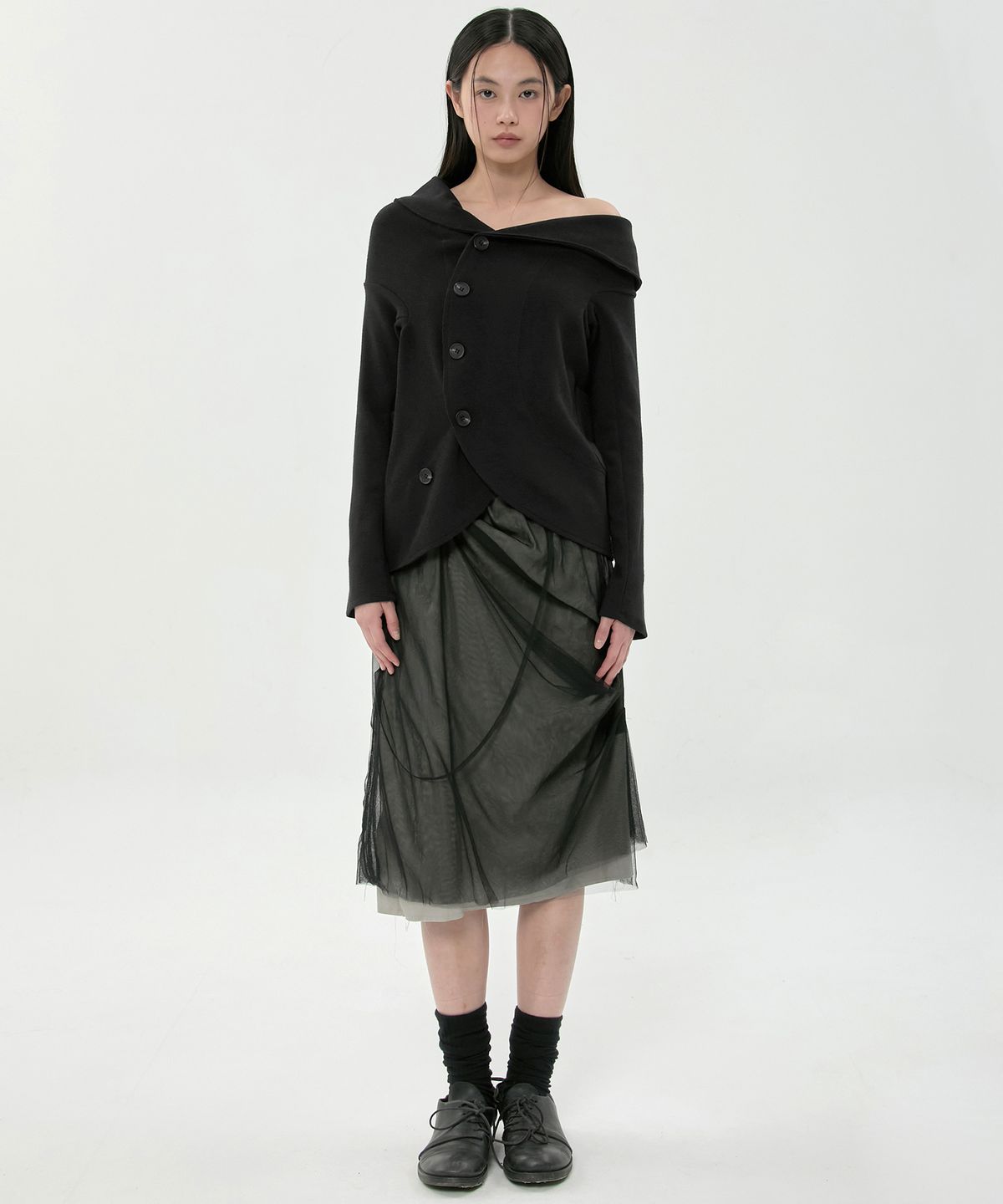 플레어업(FLAREUP) Sculpted Round Jacket (FL-058_Black)