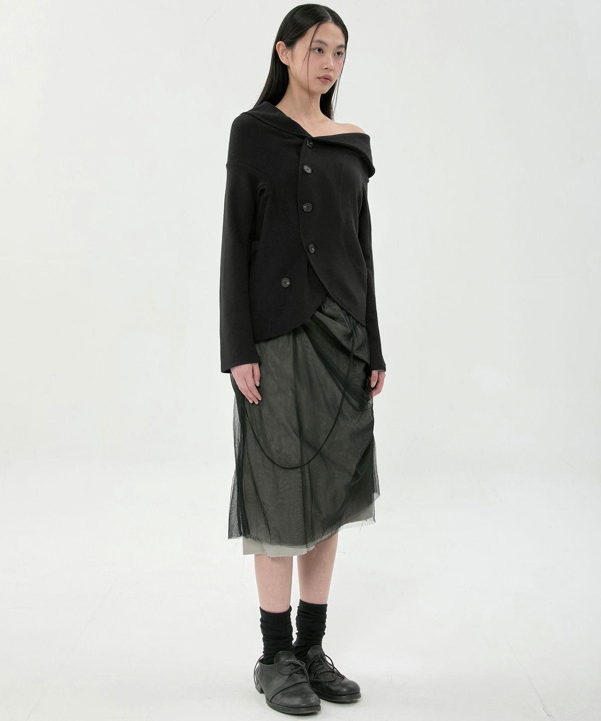 플레어업(FLAREUP) Sculpted Round Jacket (FL-058_Black)
