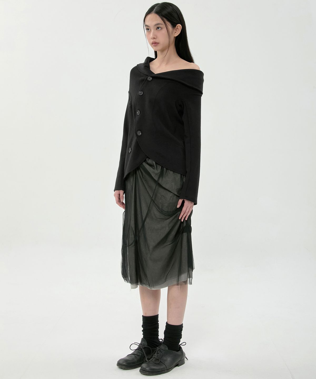 플레어업(FLAREUP) Sculpted Round Jacket (FL-058_Black)