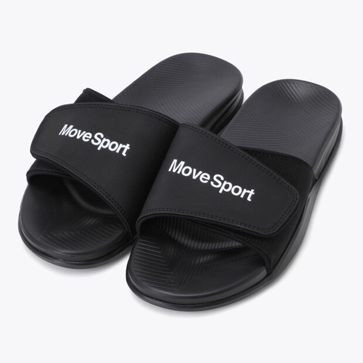 무브스포츠 바이 데상트(MOVESPORT BY DESCENTE) 리커버리 슬라이드 블랙 VS123LSD11