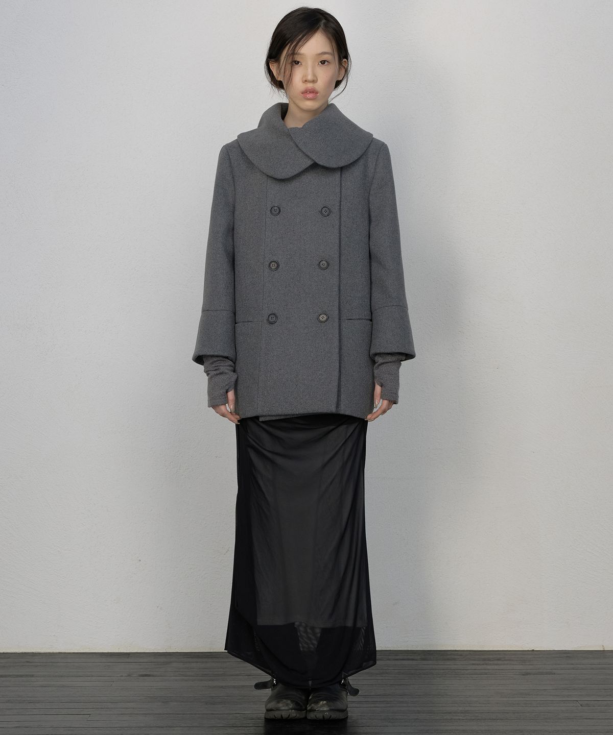 플레어업(FLAREUP) Layered Double Wool Coat (FL-060_Gray)