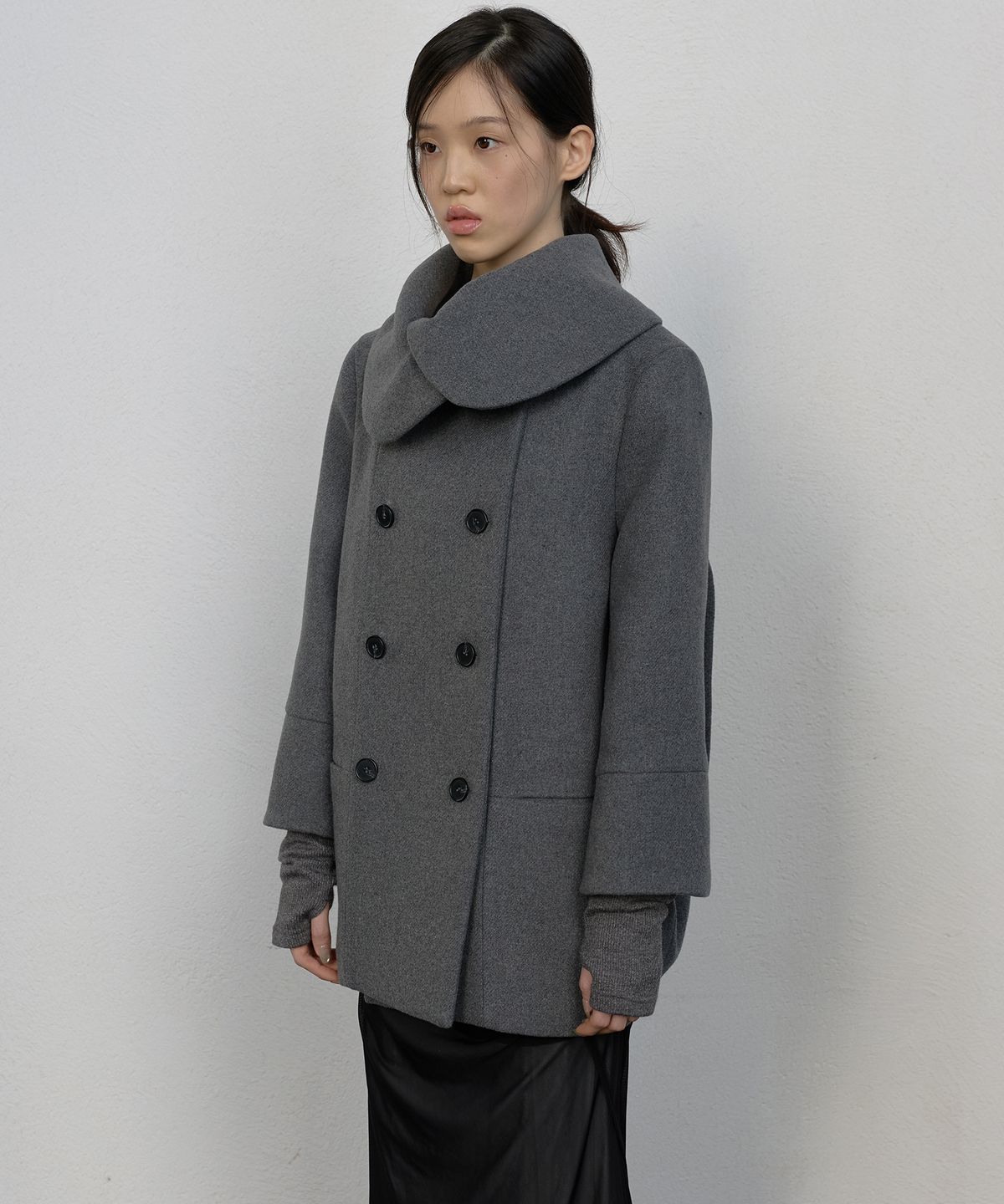 플레어업(FLAREUP) Layered Double Wool Coat (FL-060_Gray)