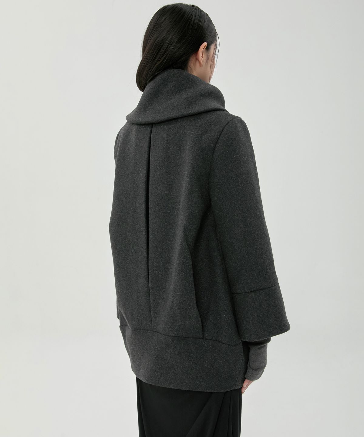 플레어업(FLAREUP) Layered Double Wool Coat (FL-060_Charcoal)
