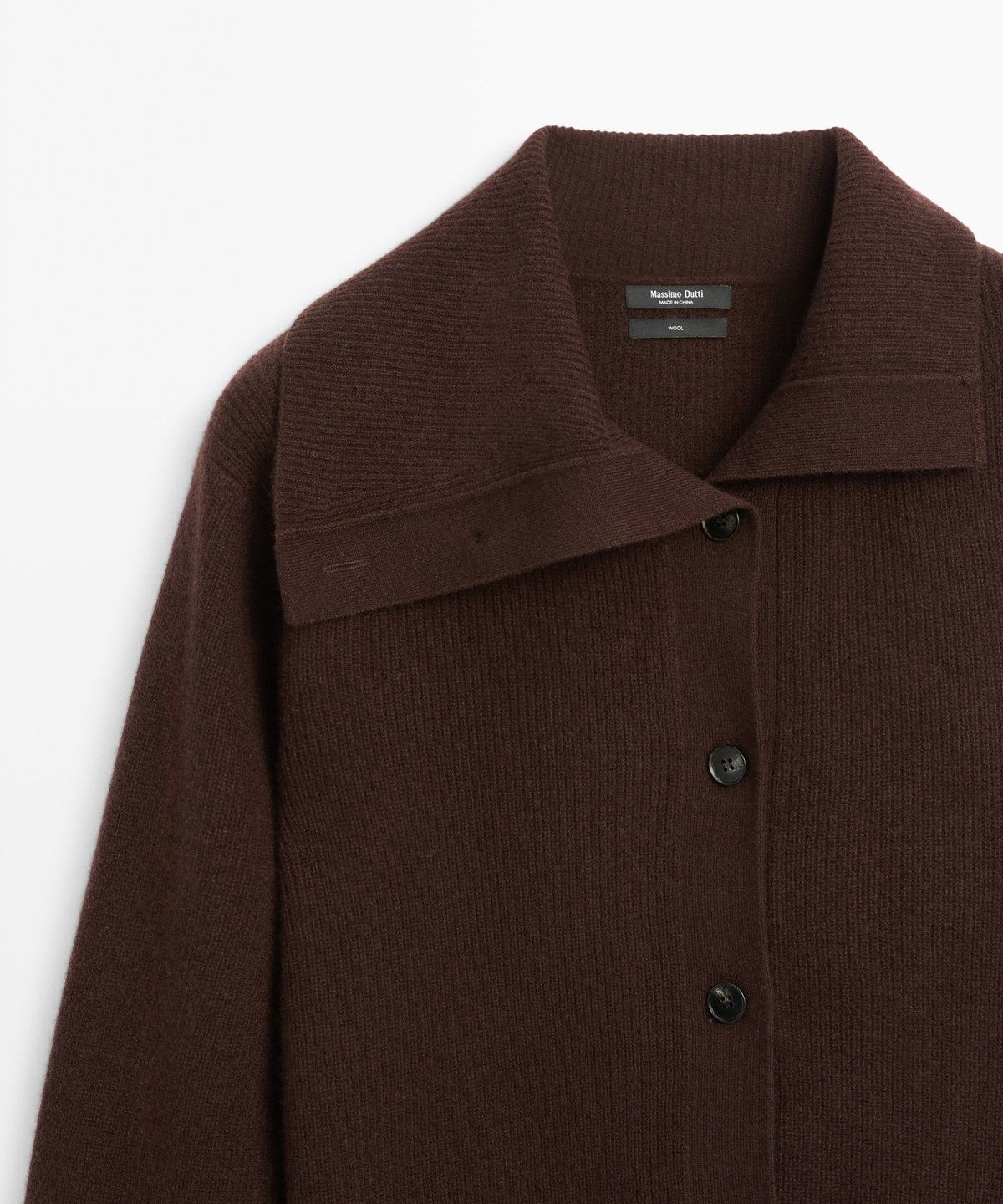 마시모두띠(MASSIMO DUTTI) 펄 장식 퍼널넥 니트 가디건