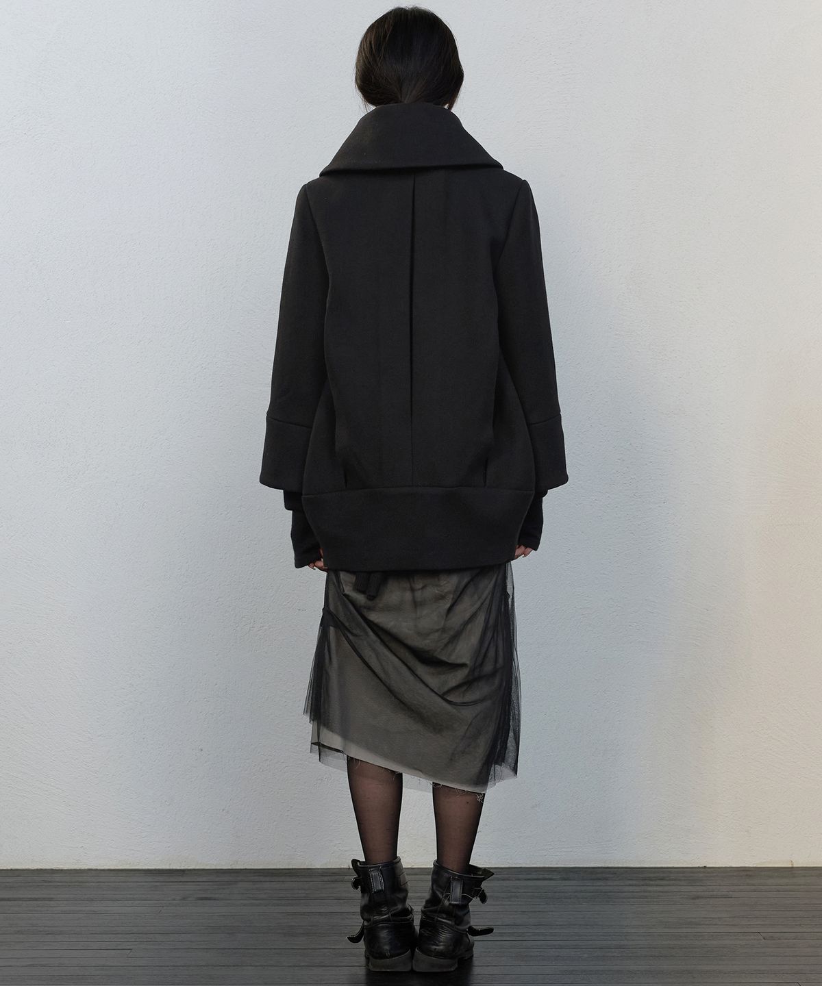 플레어업(FLAREUP) Layered Double Wool Coat (FL-060_Black)