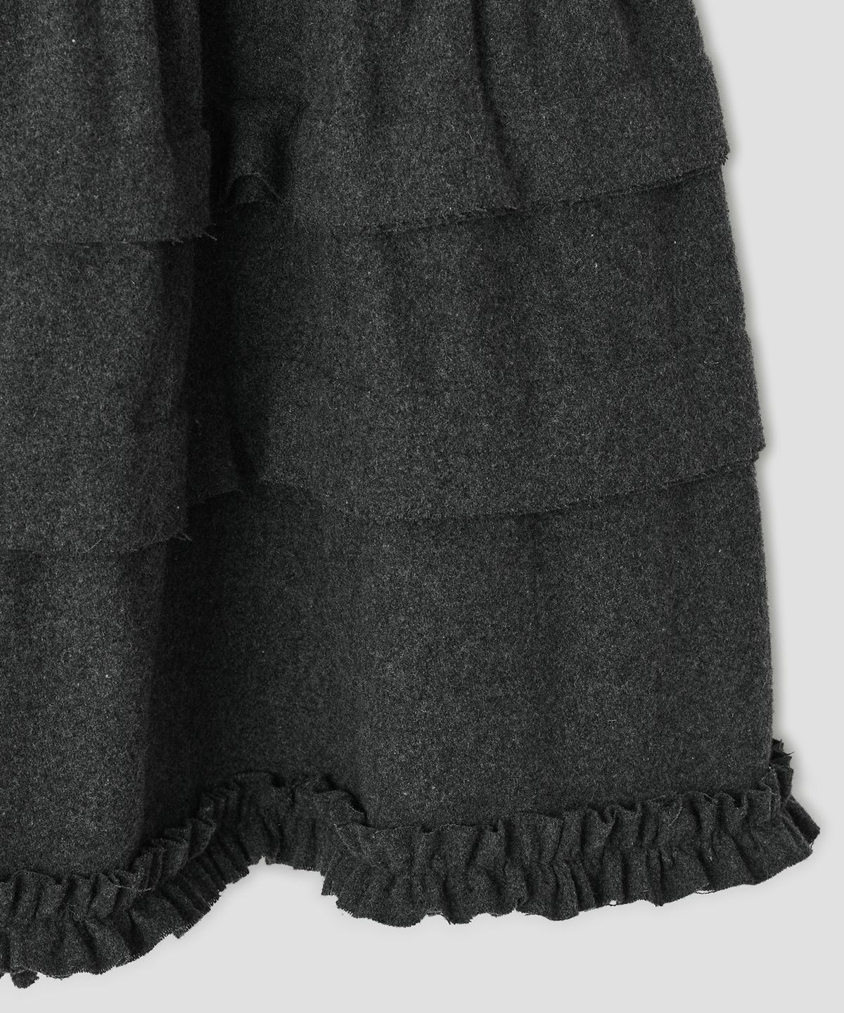 타입서비스(TYPESERVICE) Wool Tiered Ruffle Skirt [Charcoal]