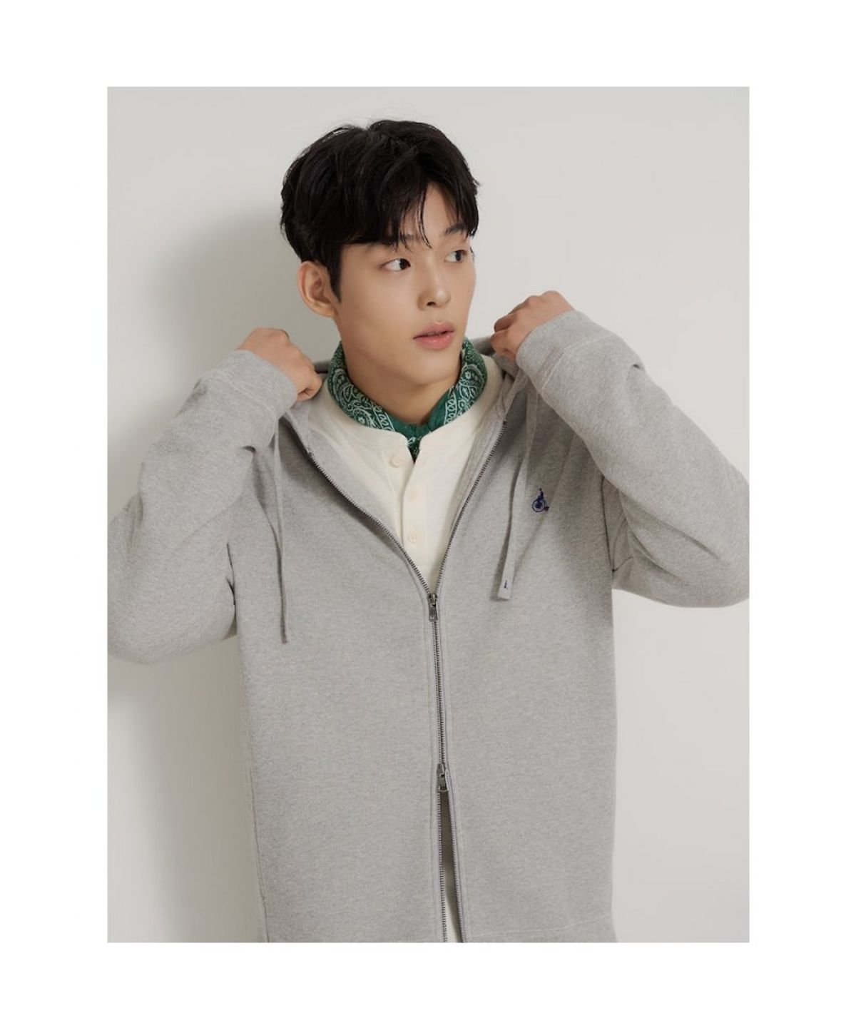 빈폴 멘(BEANPOLE MEN) [Essential] 투웨이 후드 집업 티셔츠  그레이
