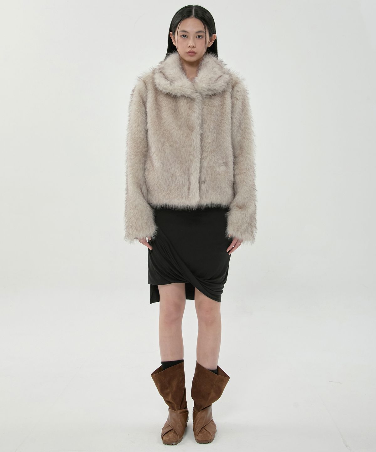 플레어업(FLAREUP) Yua Fur Jacket (FL-063_Ash Beige)