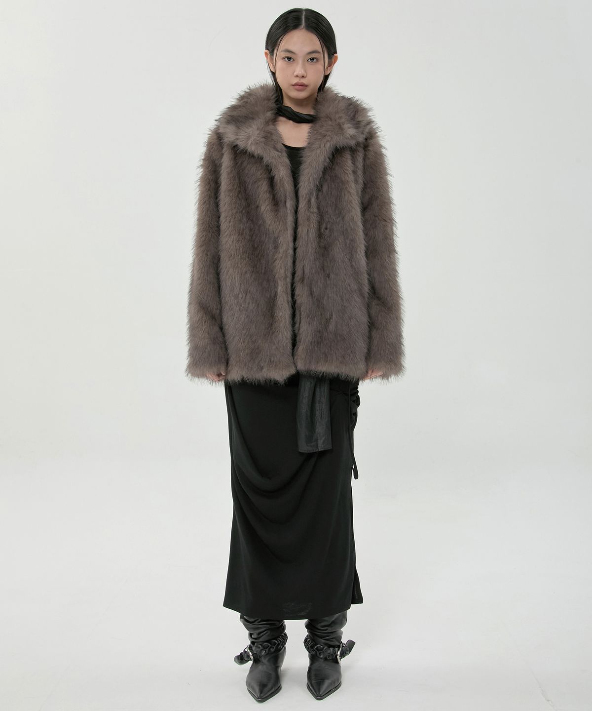 플레어업(FLAREUP) Yua Fur Jacket (FL-063_Faded Charcoal)