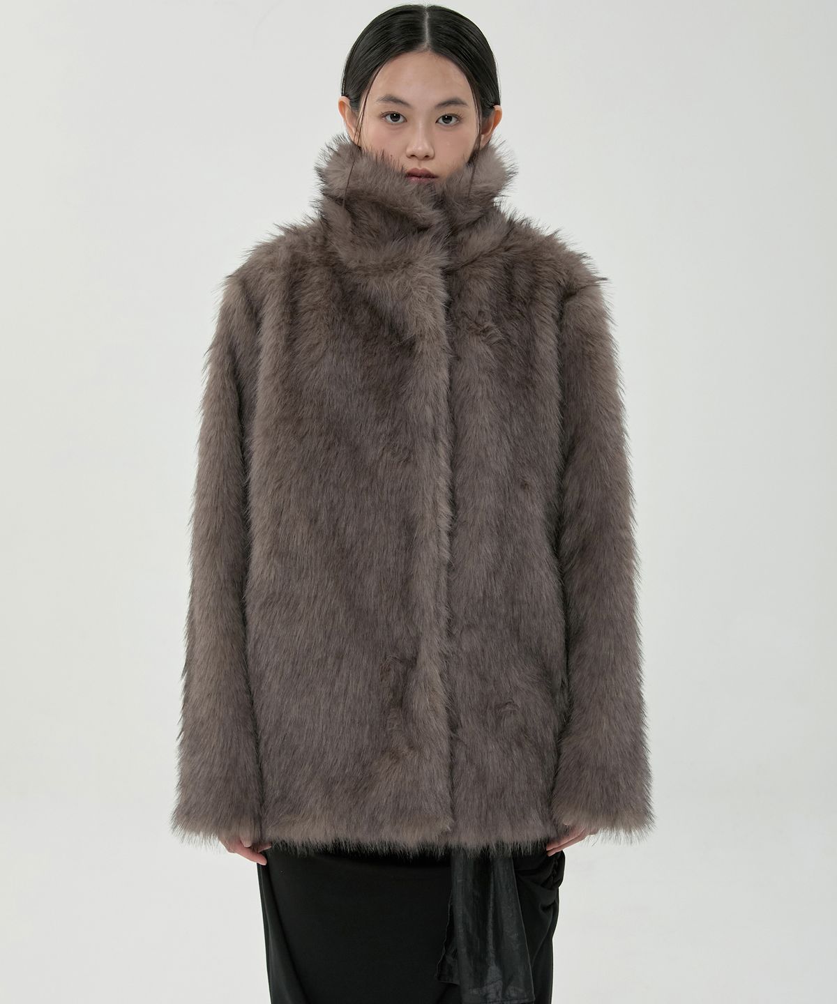 플레어업(FLAREUP) Yua Fur Jacket (FL-063_Faded Charcoal)