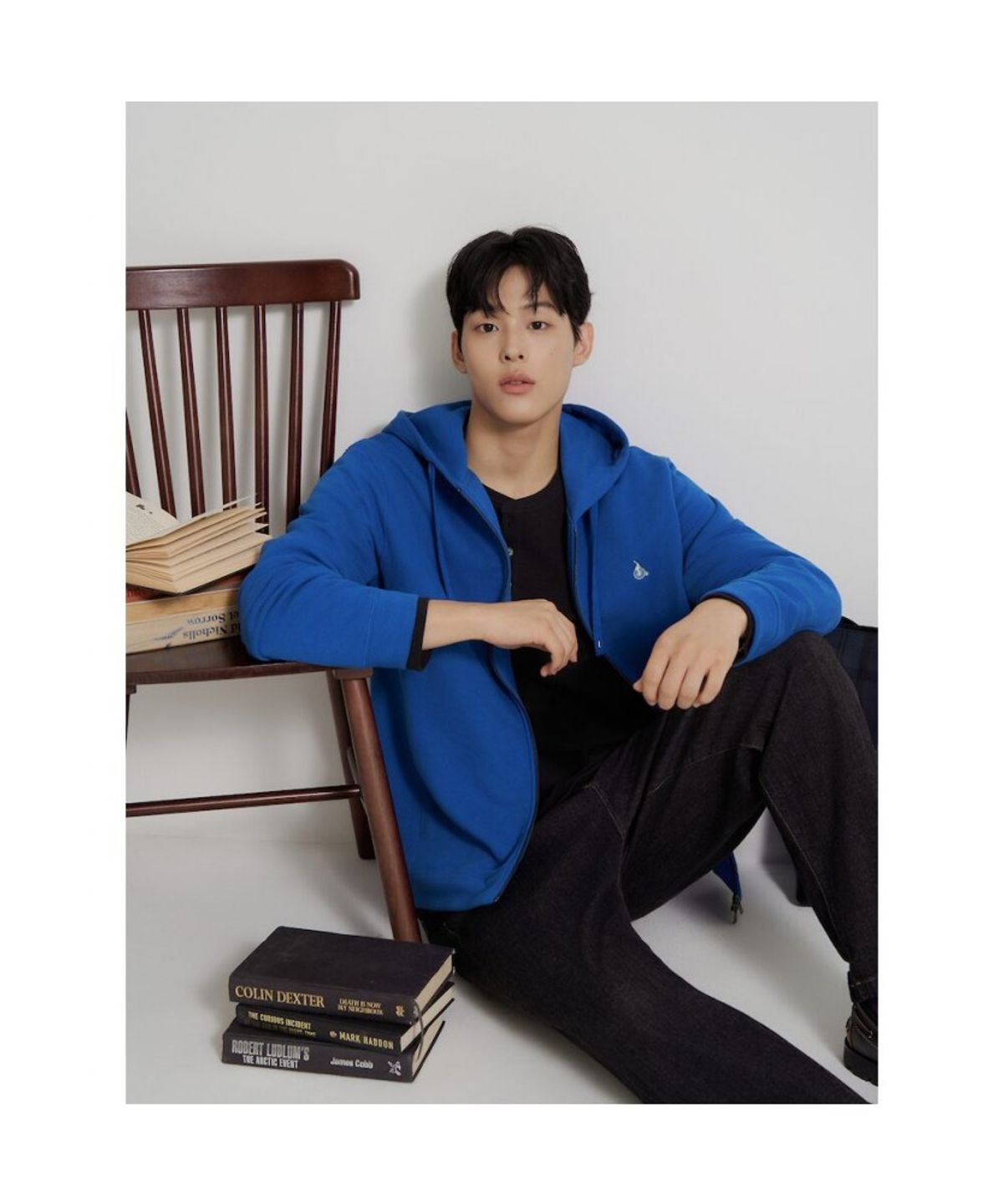 빈폴 멘(BEANPOLE MEN) [Essential] 투웨이 후드 집업 티셔츠  블루
