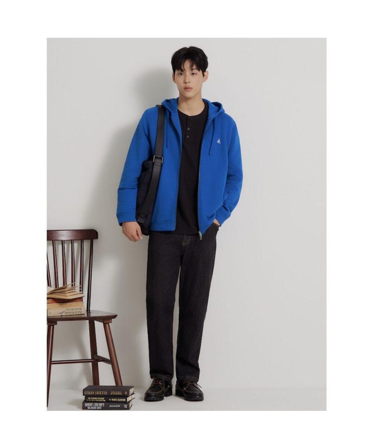 빈폴 멘(BEANPOLE MEN) [Essential] 투웨이 후드 집업 티셔츠  블루