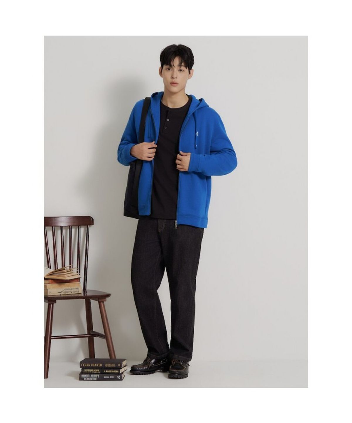 빈폴 멘(BEANPOLE MEN) [Essential] 투웨이 후드 집업 티셔츠  블루