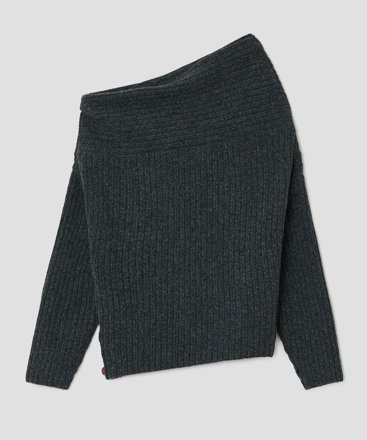 타입서비스(TYPESERVICE) Button Off Shoulder Knit [Charcoal]