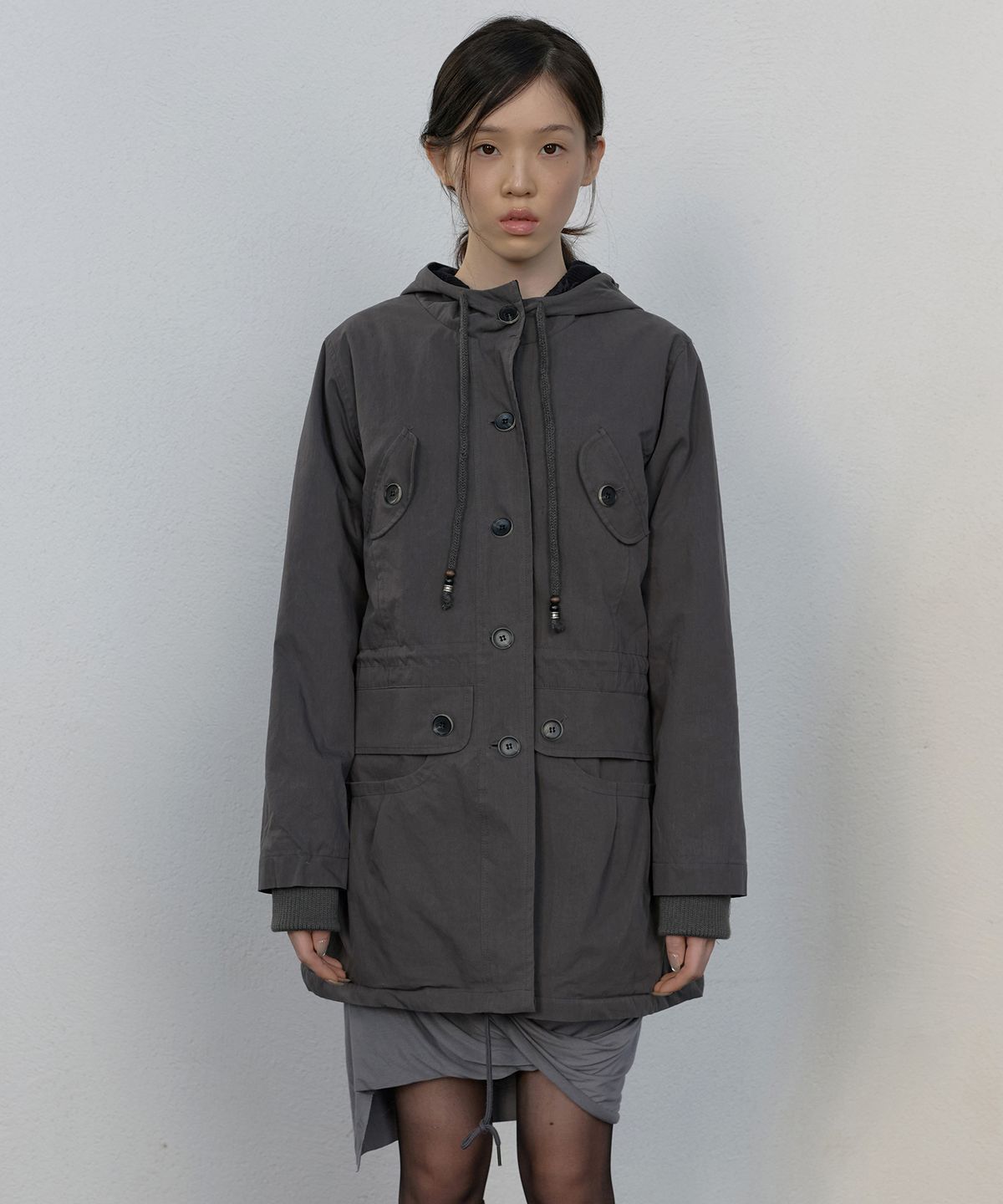 플레어업(FLAREUP) Orb Flap Hooded Parka (FL-064_Charcoal)