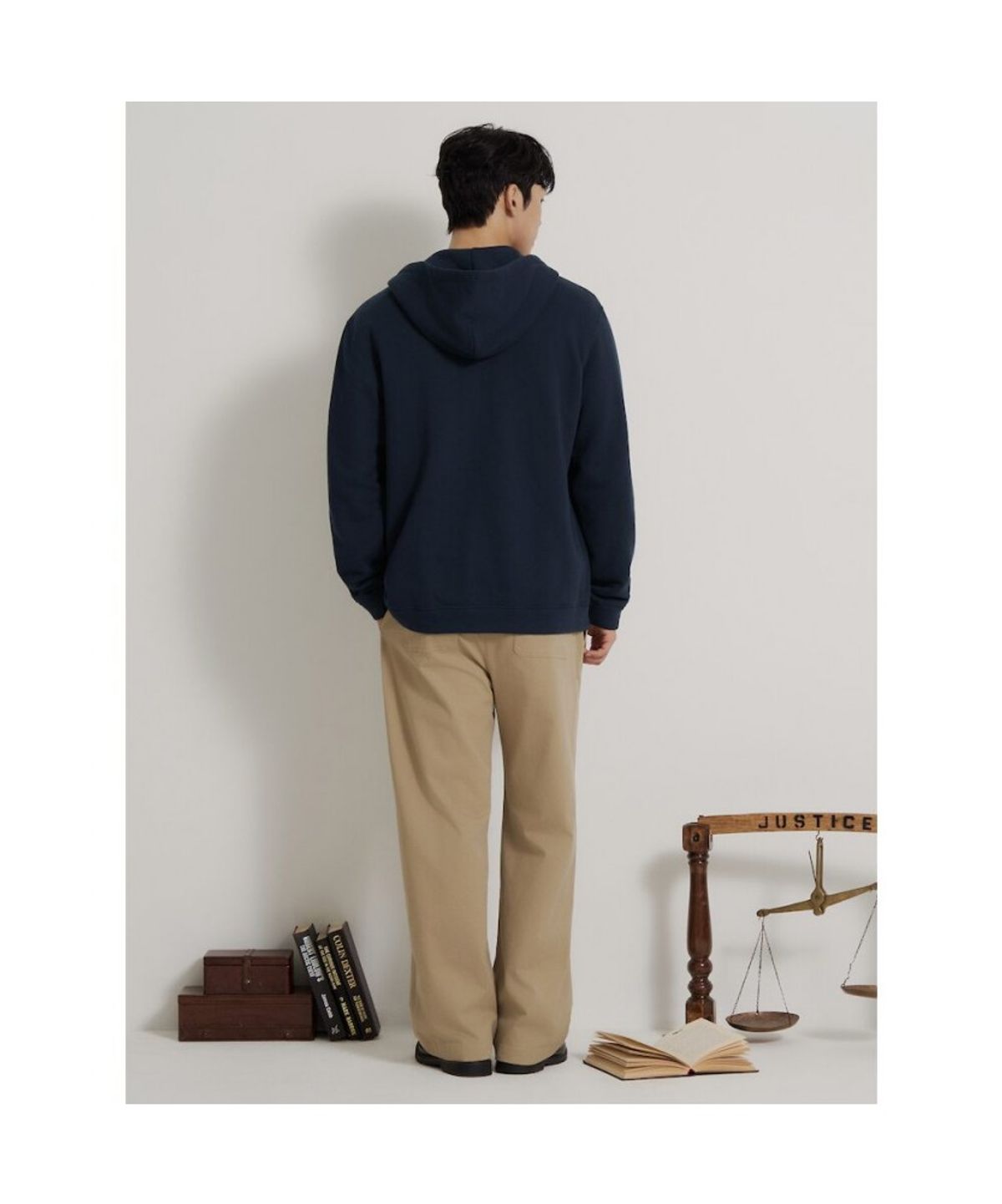 빈폴 멘(BEANPOLE MEN) [Essential] 투웨이 후드 집업 티셔츠  네이비