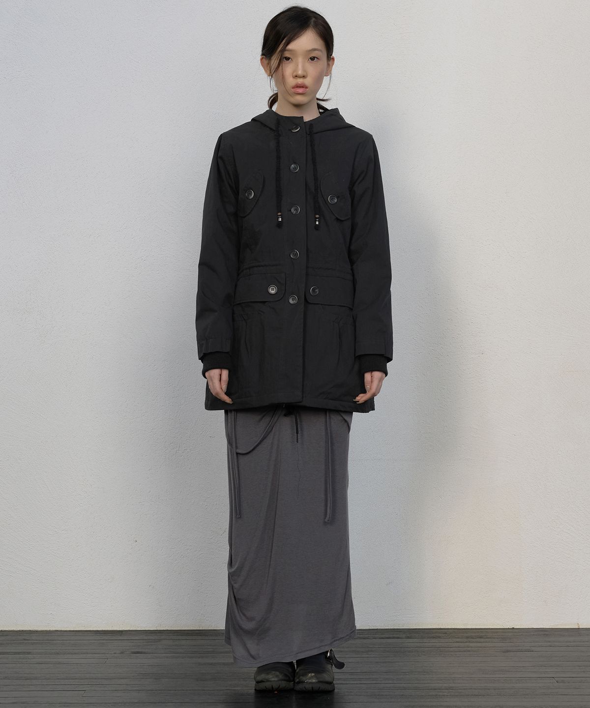 플레어업(FLAREUP) Orb Flap Hooded Parka (FL-064_Black)