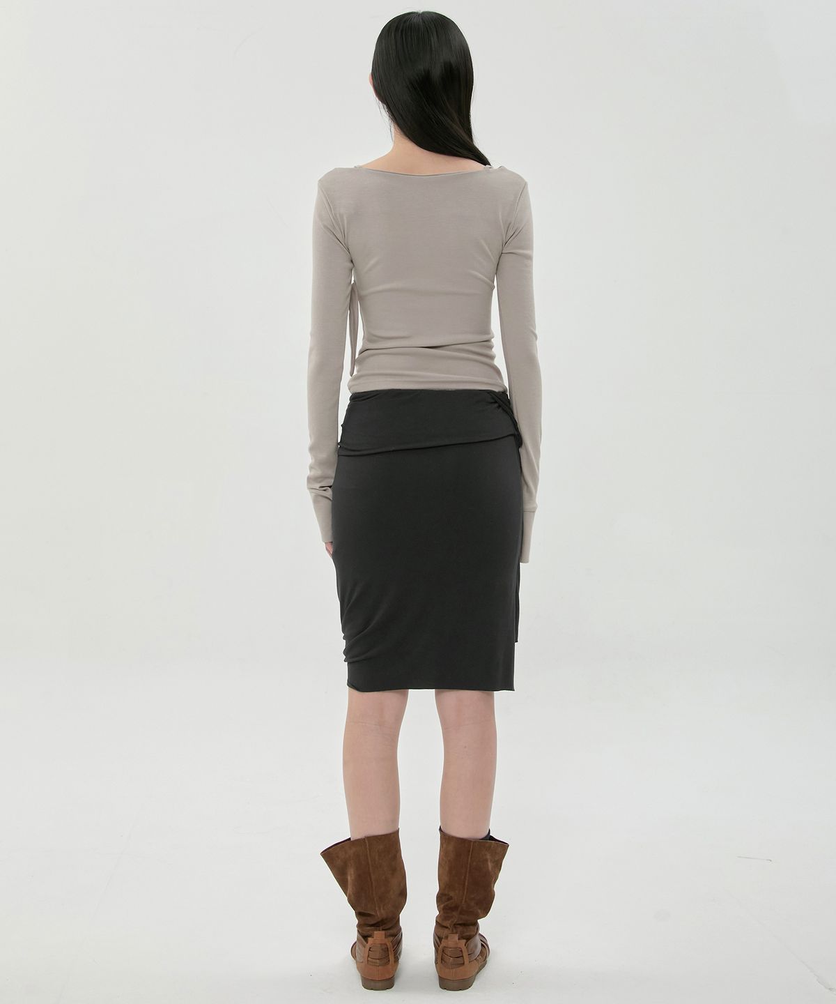 플레어업(FLAREUP) Layered Bustier Long Sleeve (FL-105_Ash Beige)