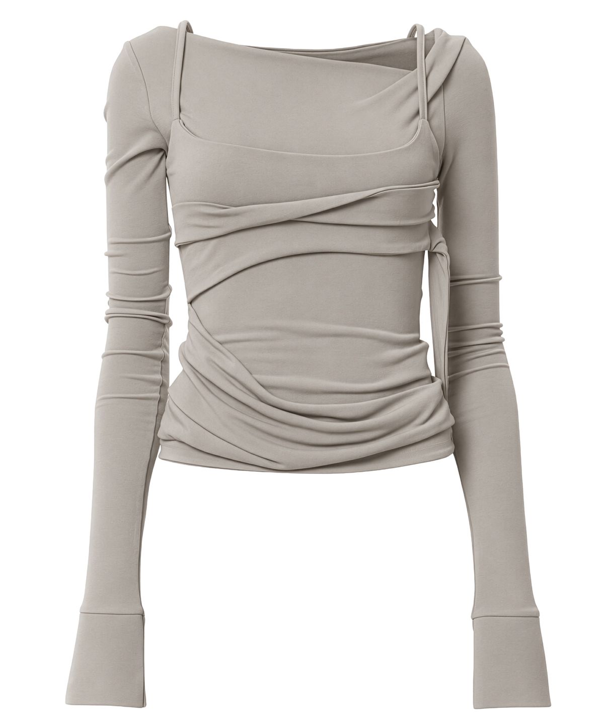 플레어업(FLAREUP) Layered Bustier Long Sleeve (FL-105_Ash Beige)